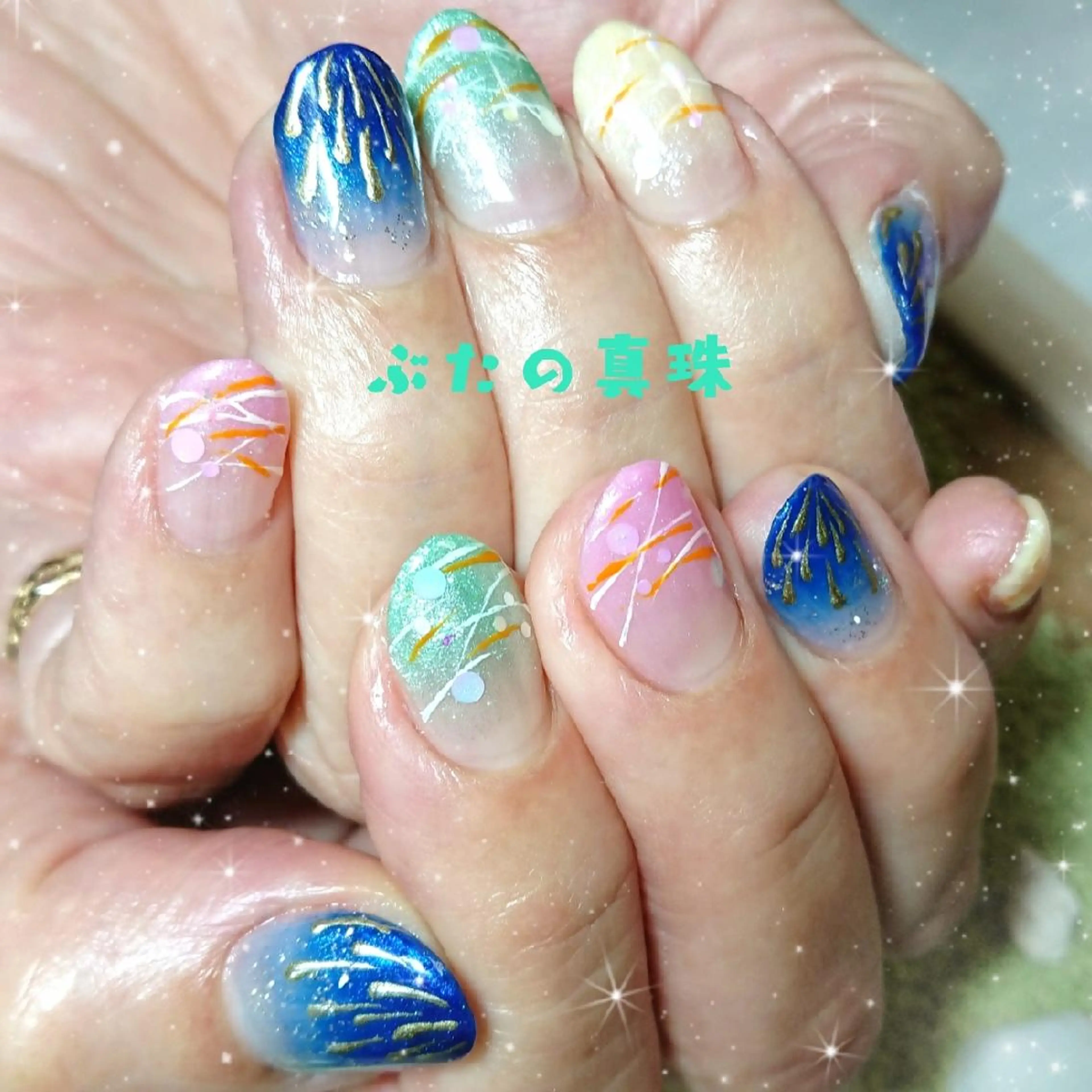 ネイル ヨーヨーネイル ハンドネイル 林 珠里のネイルデザイン