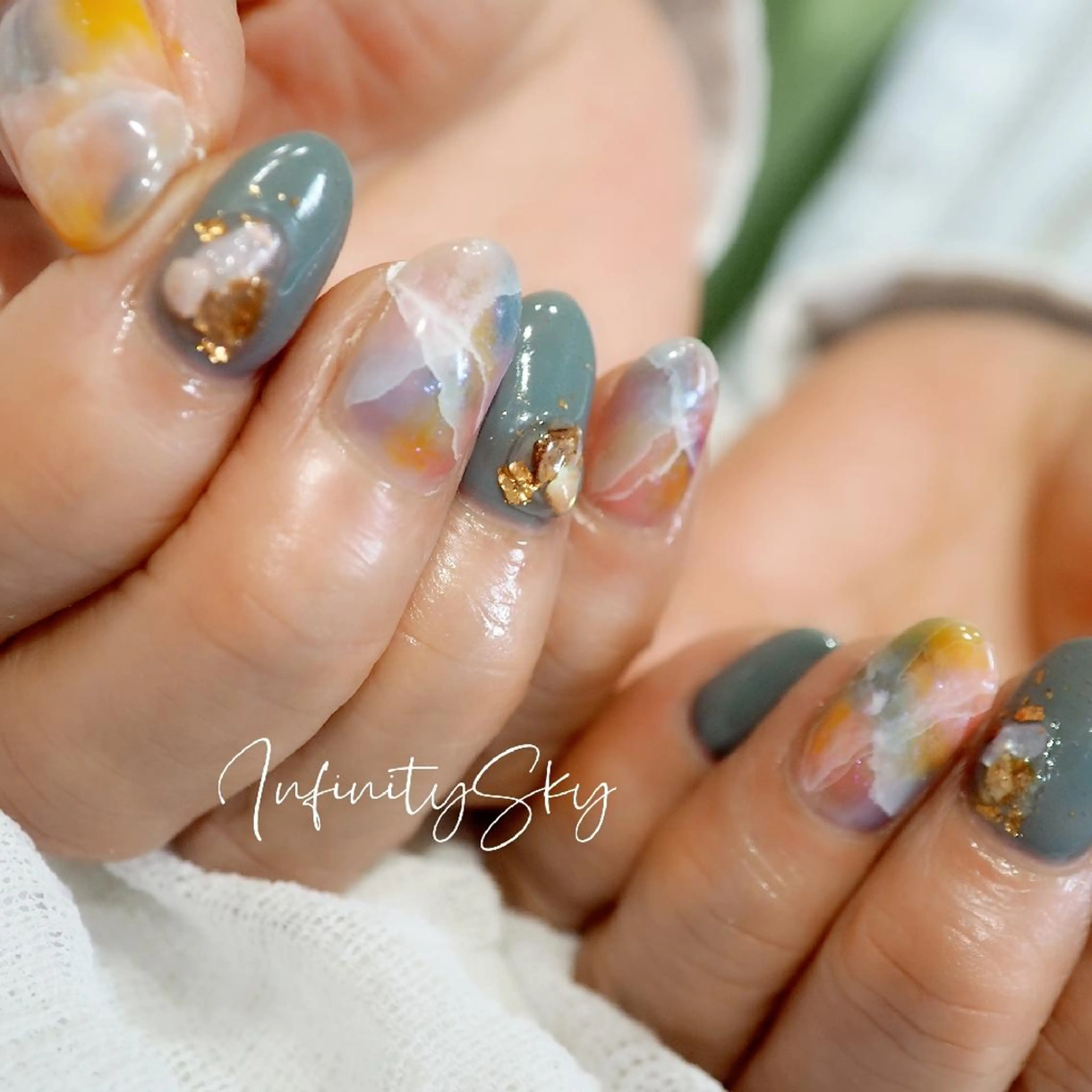 ネイル アートネイル ハンドネイル infinity skyのネイルデザイン