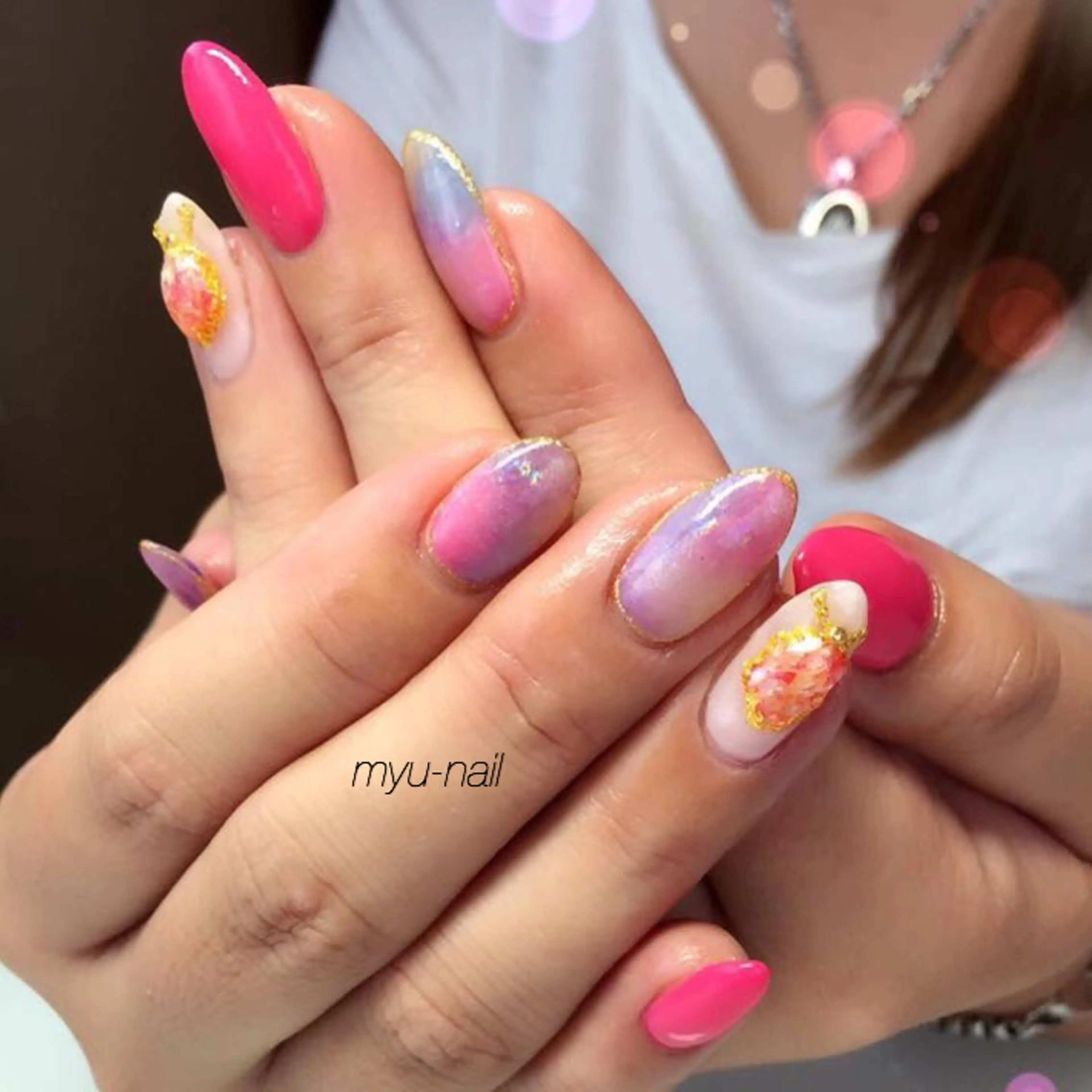 ネイル アートネイル 大理石ネイル(マーブル) ホームサロン myu-nailのネイルデザイン