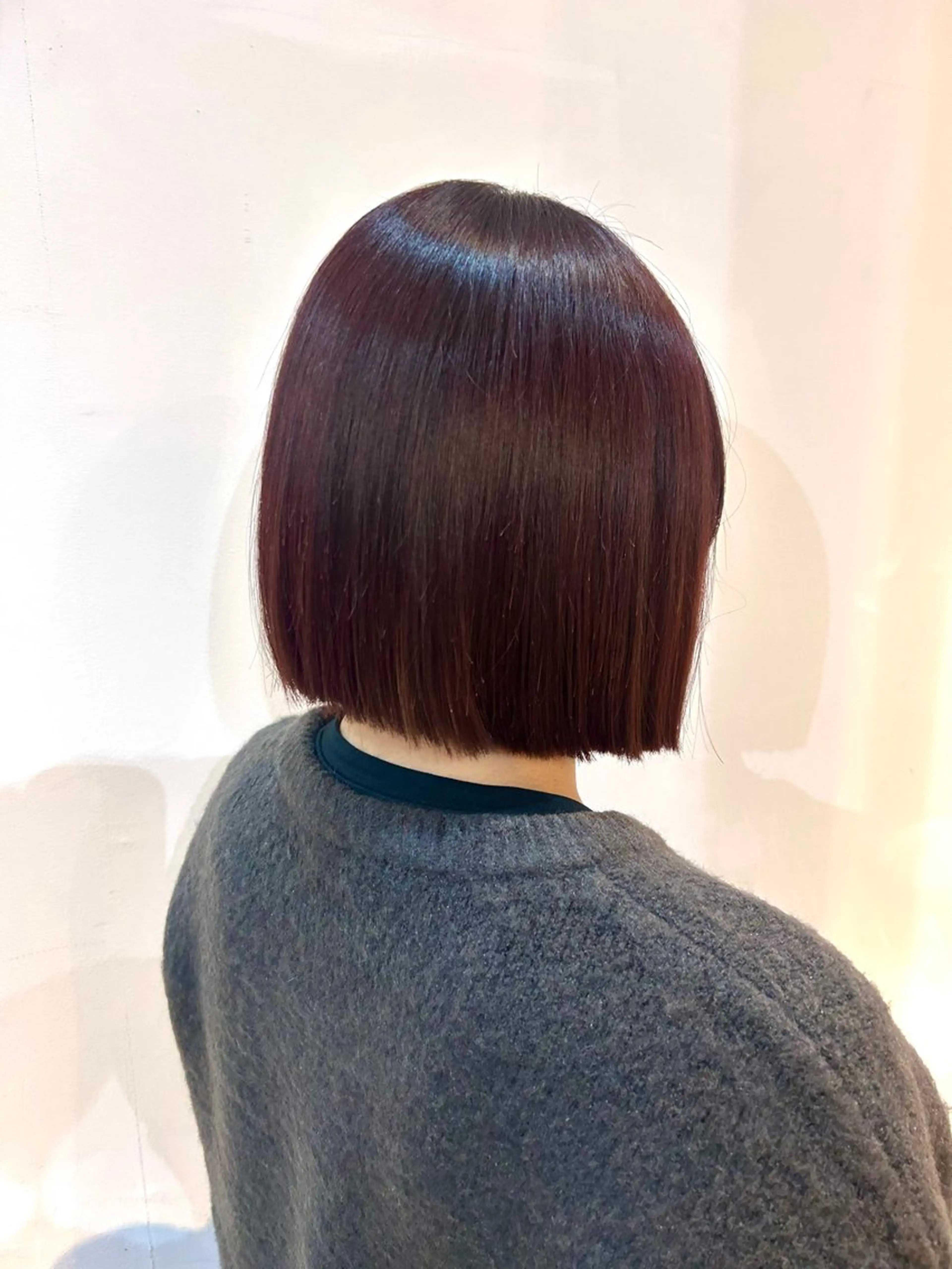 カラー レッドカラー ボブ 田口 未侑のヘアスタイル