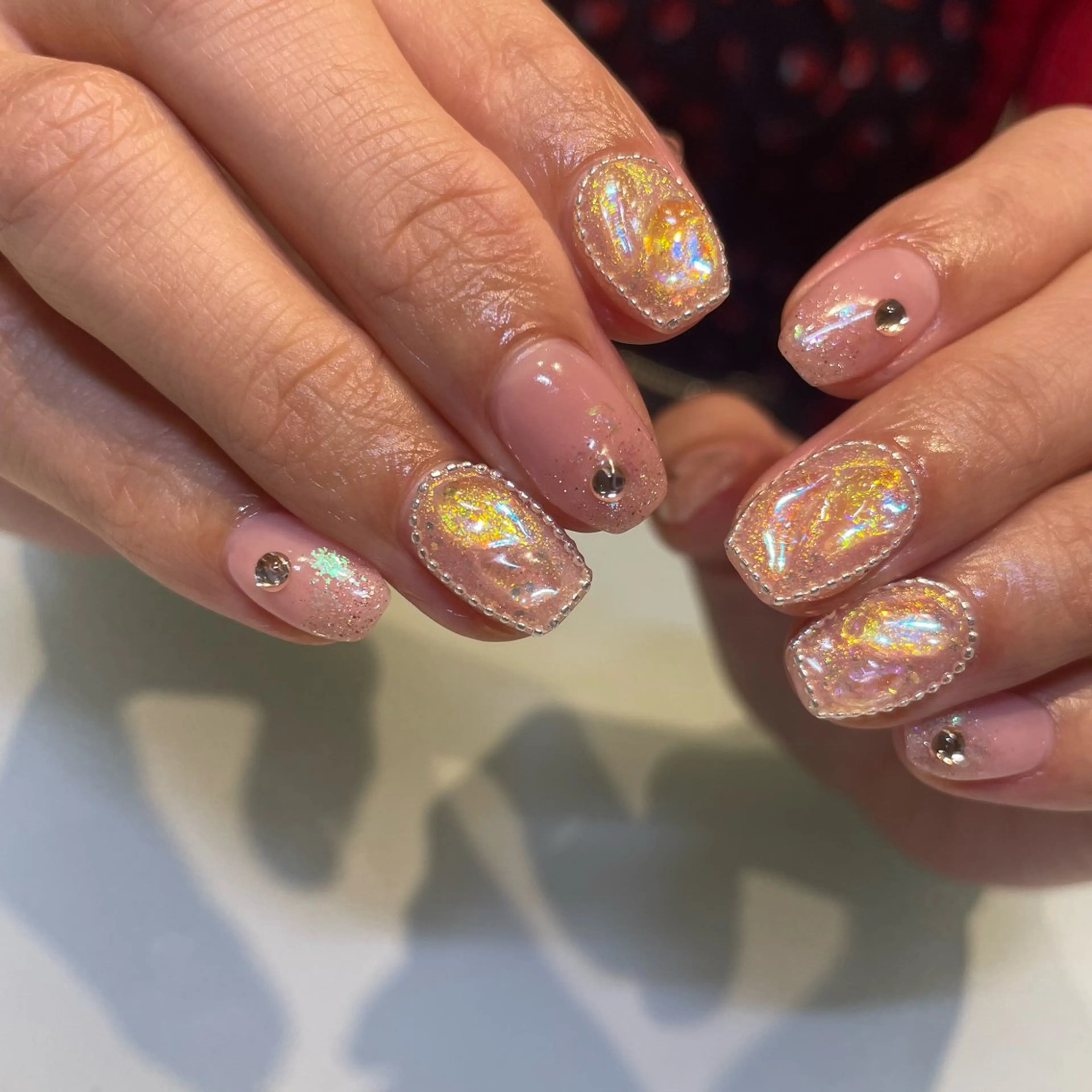 ネイル オーロラネイル ワンホンネイル ハンドネイル MIUNail YUMIのネイルデザイン