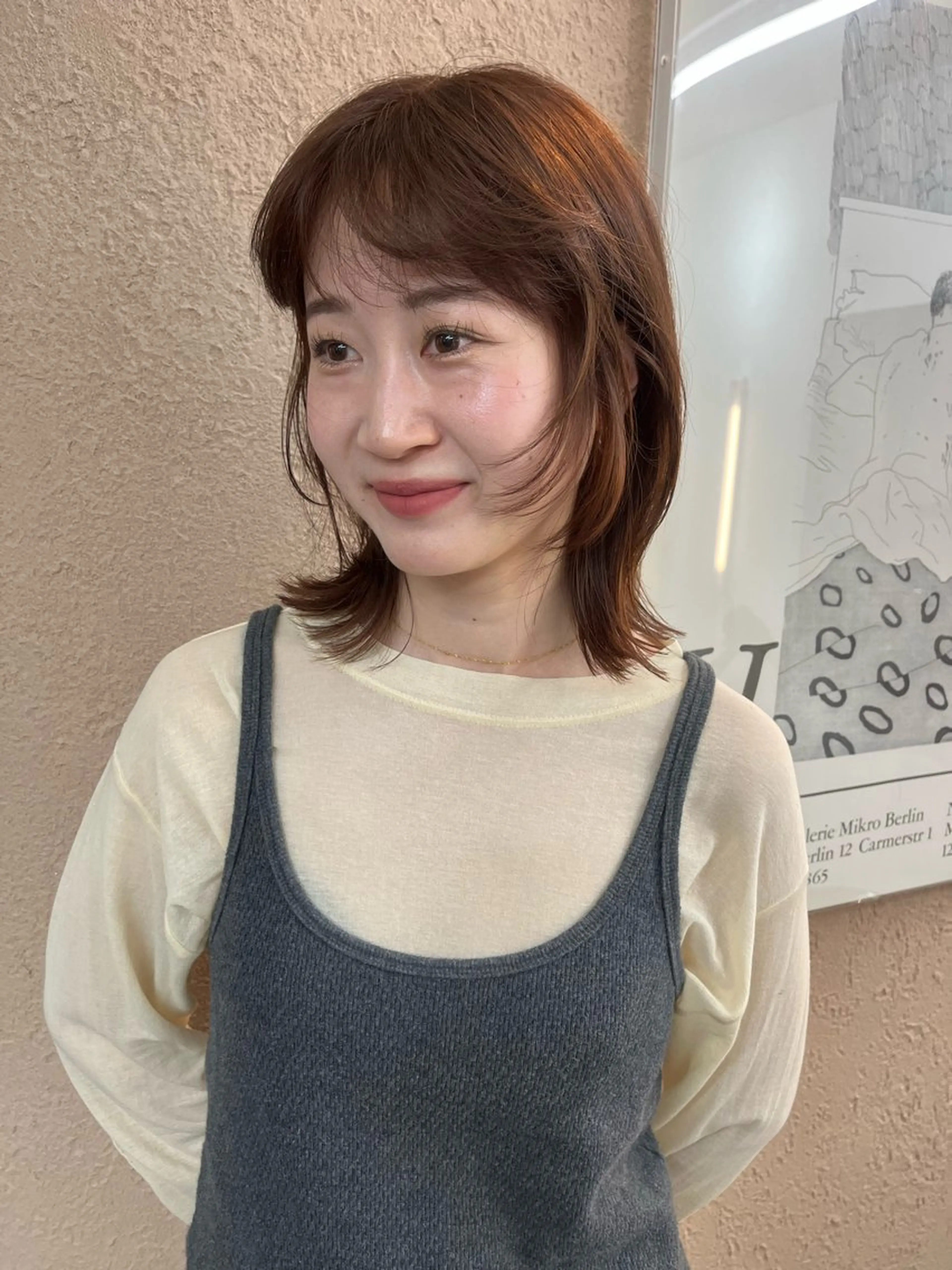 ミディアム カット ヘアカラー レイヤー/ケアパーマ /ニュアンス/モードのヘアスタイル