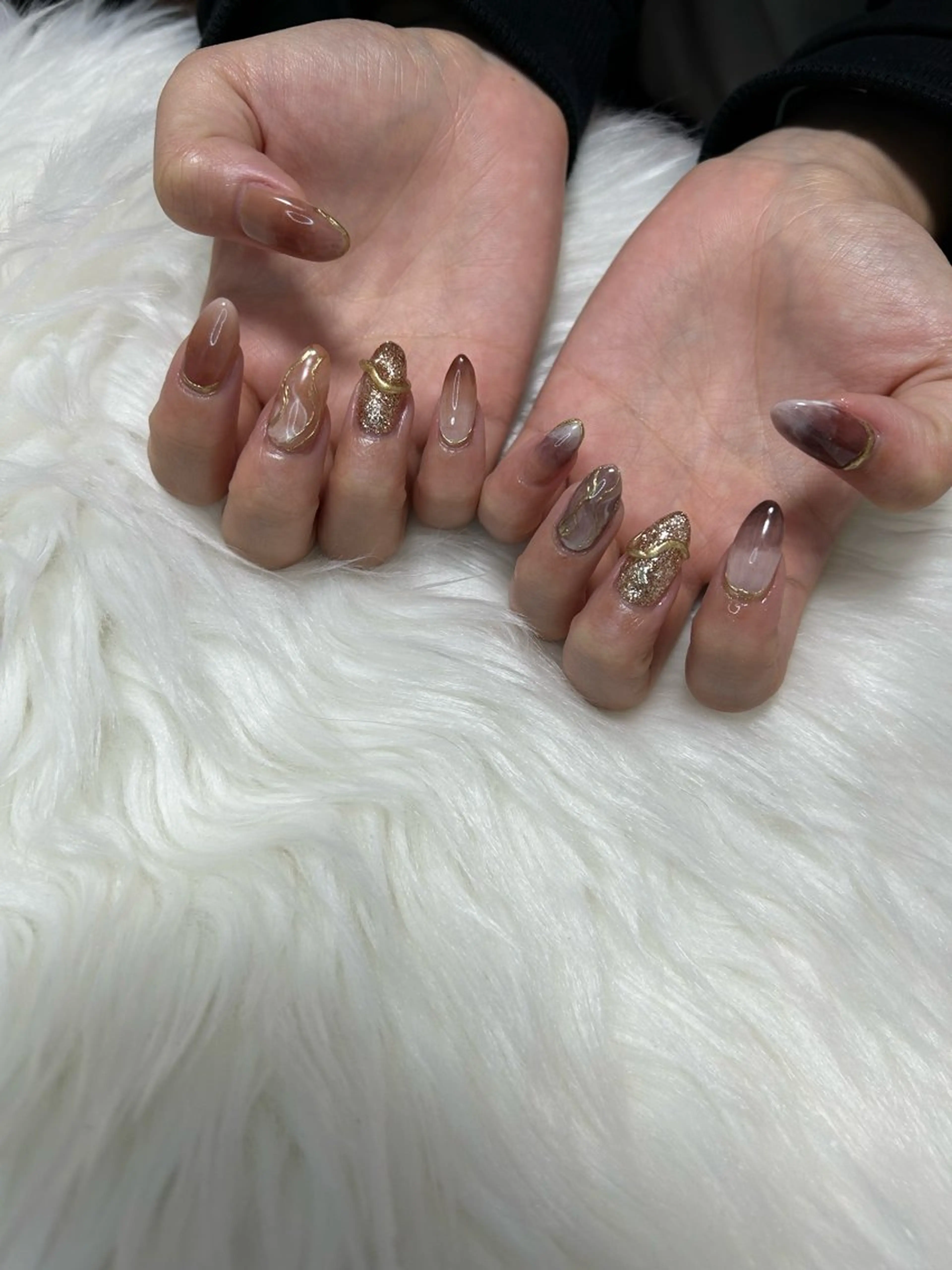 ネイル ブラウン ニュアンスネイル Lala nailのネイルデザイン