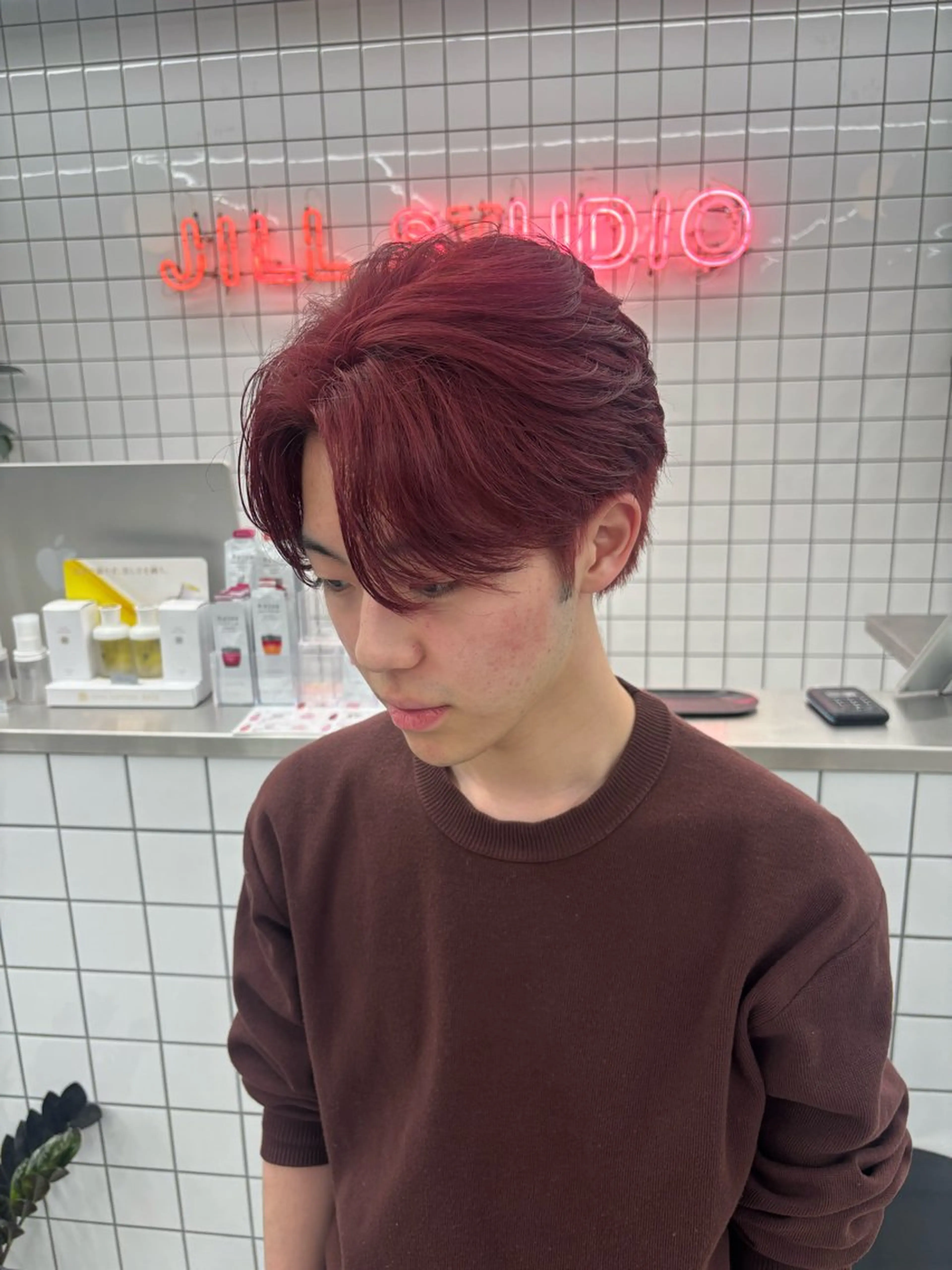 ショート カラー メンズ カット ヘアカラー 夕羽夢🍓矢場/ 透明感カラーのヘアスタイル