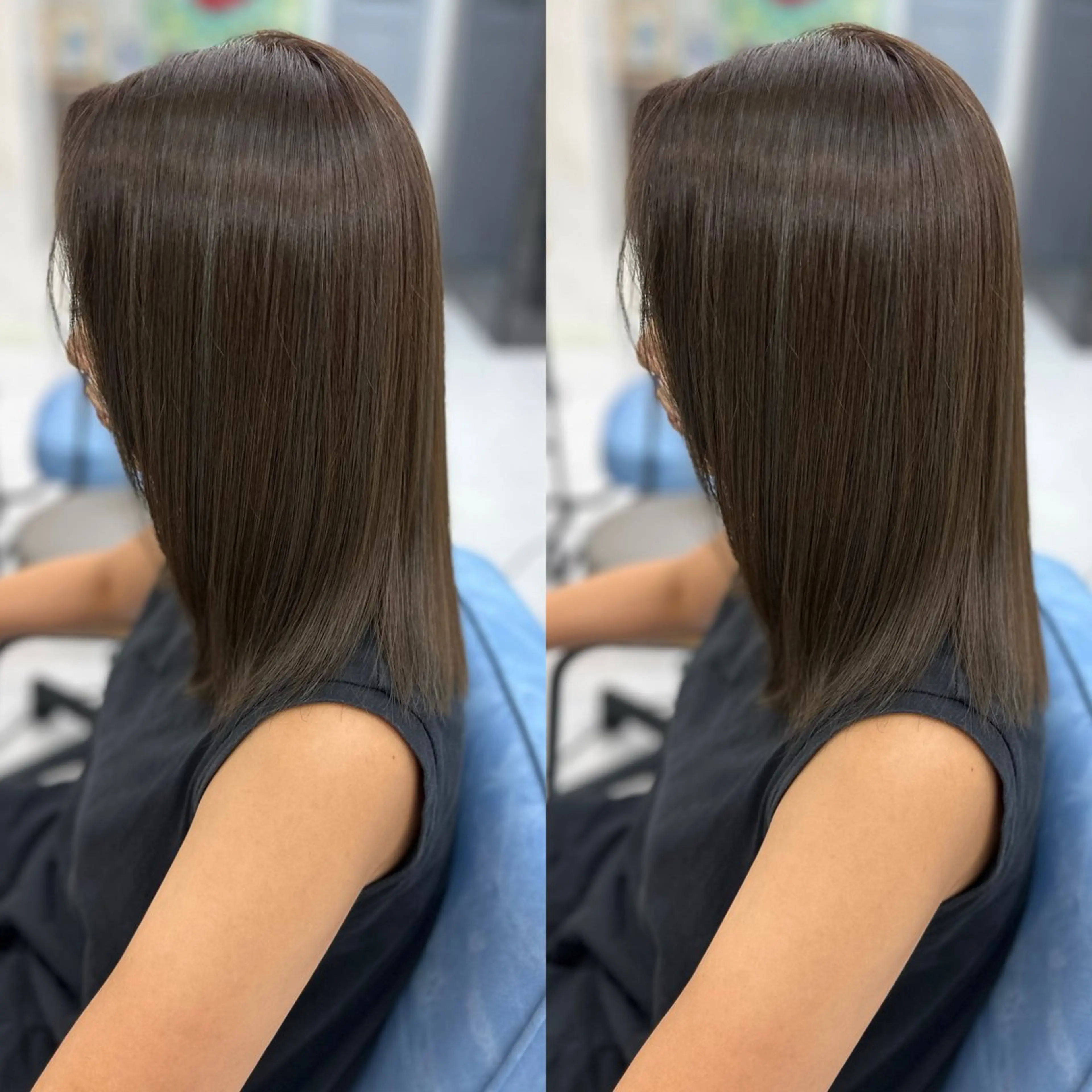 ミディアム 髪質改善 縮毛矯正 カット ヘアカラー トリートメント 縮毛矯正×ボブ💎 髪質改善/木下のヘアスタイル