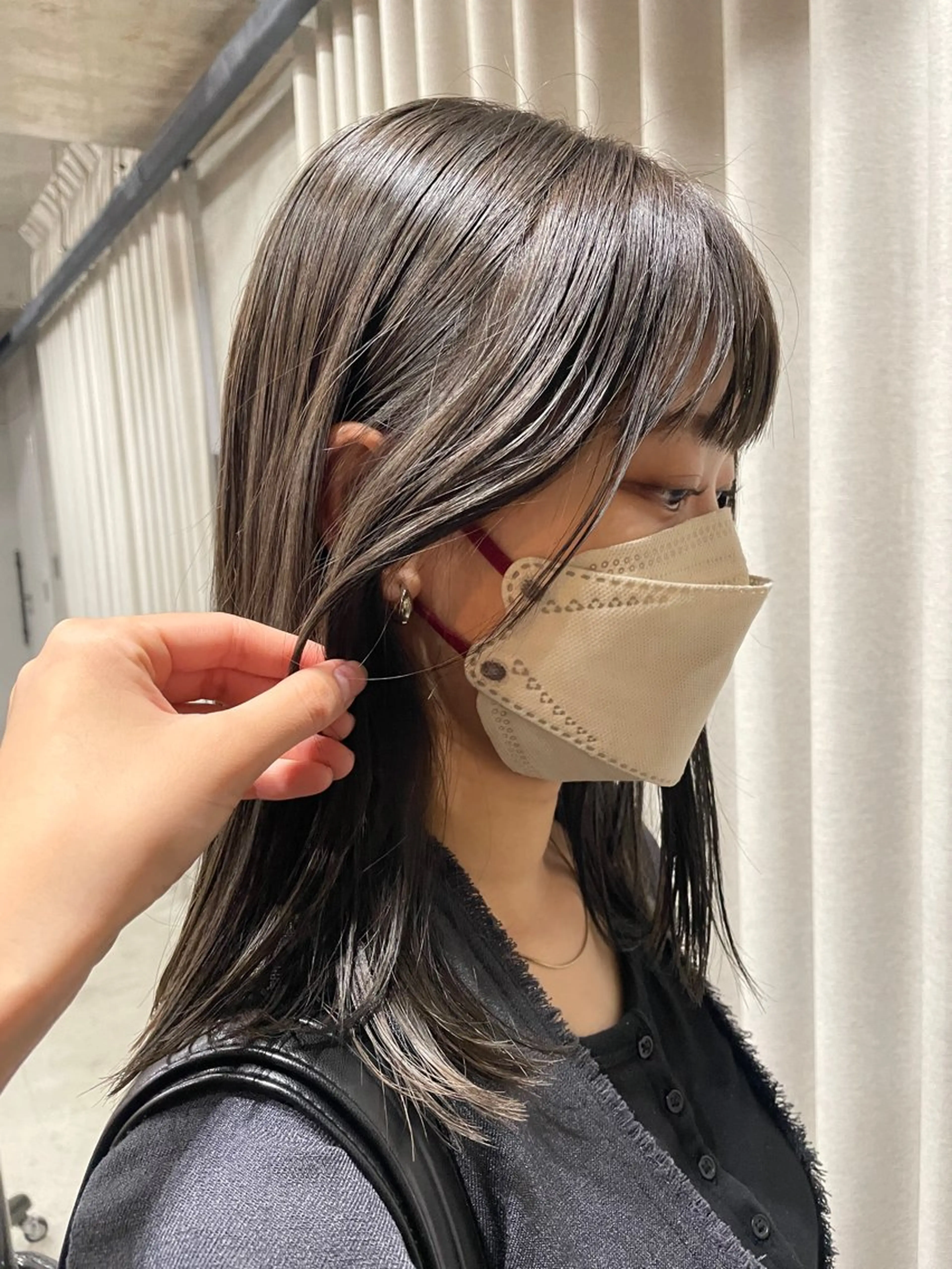 ミディアム カラー パーマ ヘアカラー 表参道🌿赤み消し カラー/チナツのヘアスタイル