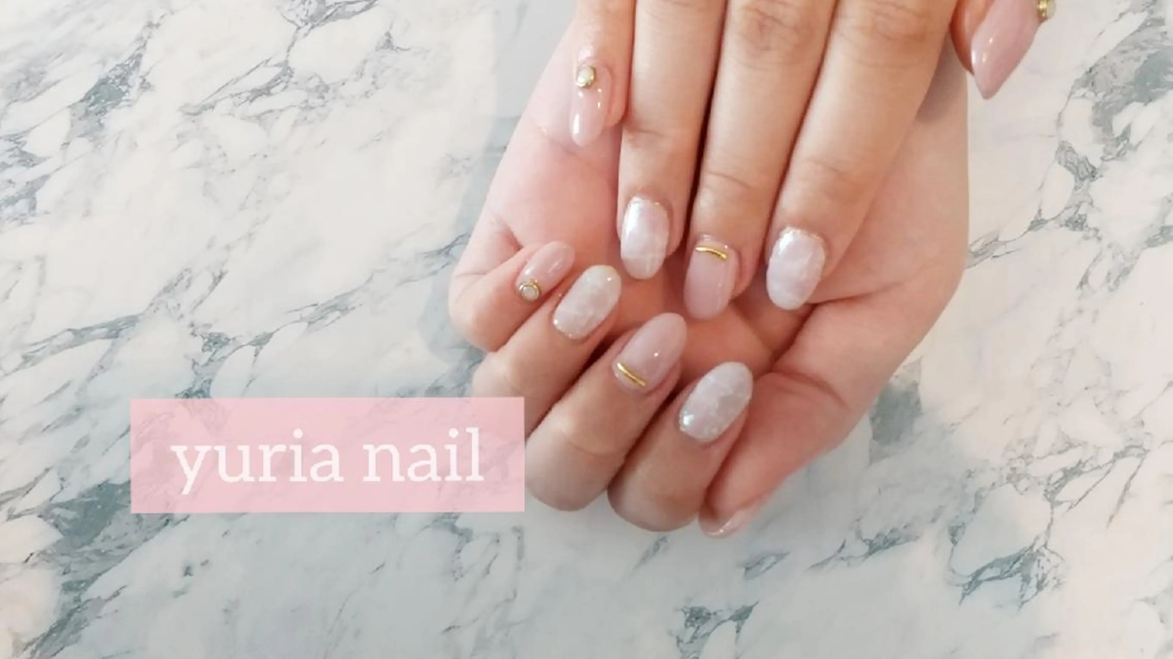 ネイル 大理石ネイル(マーブル) ピンク 小林 ゆりあのネイルデザイン