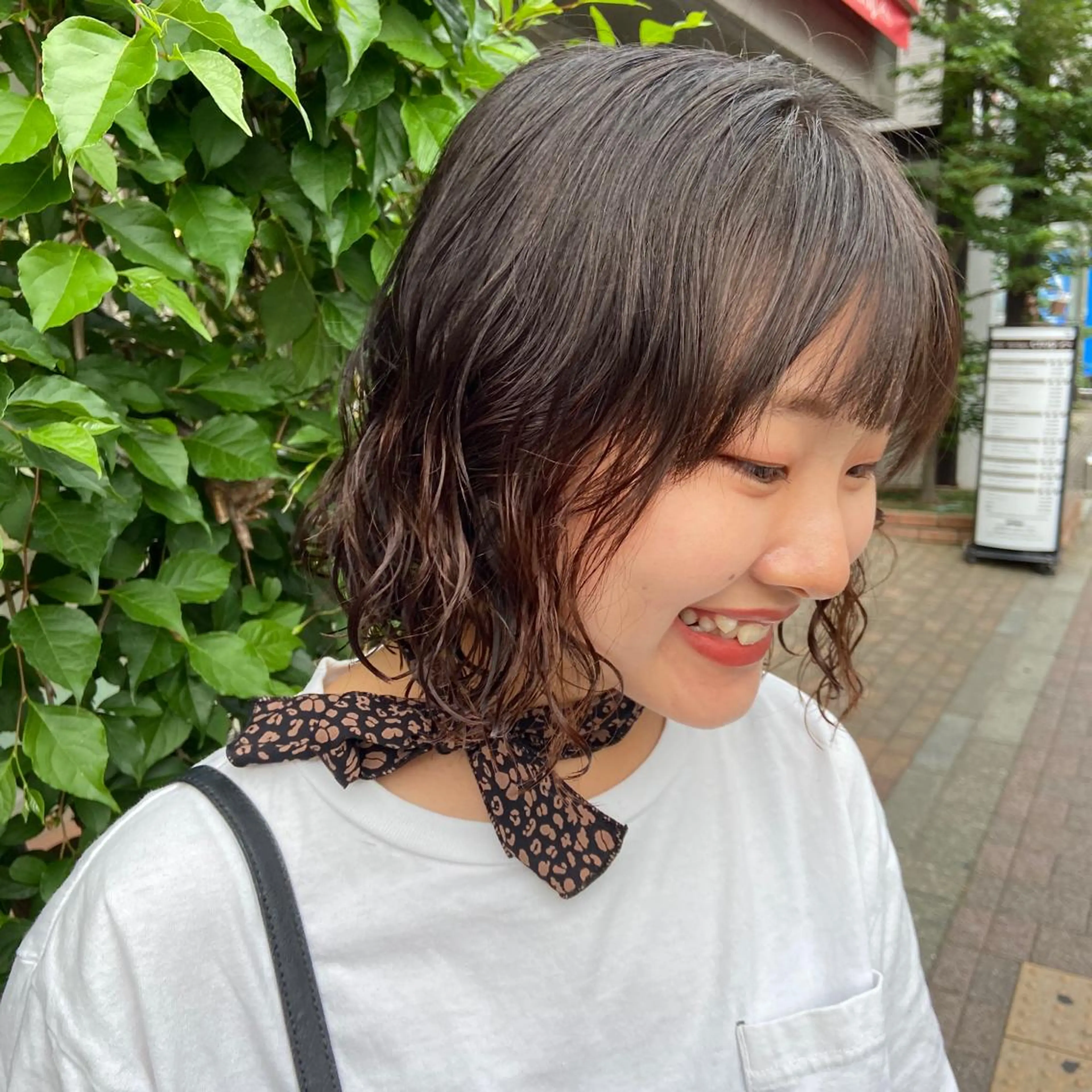 ミディアム パーマ ミディアムパーマ 🪽似合わせカラー RENA.🪽🩶のヘアスタイル