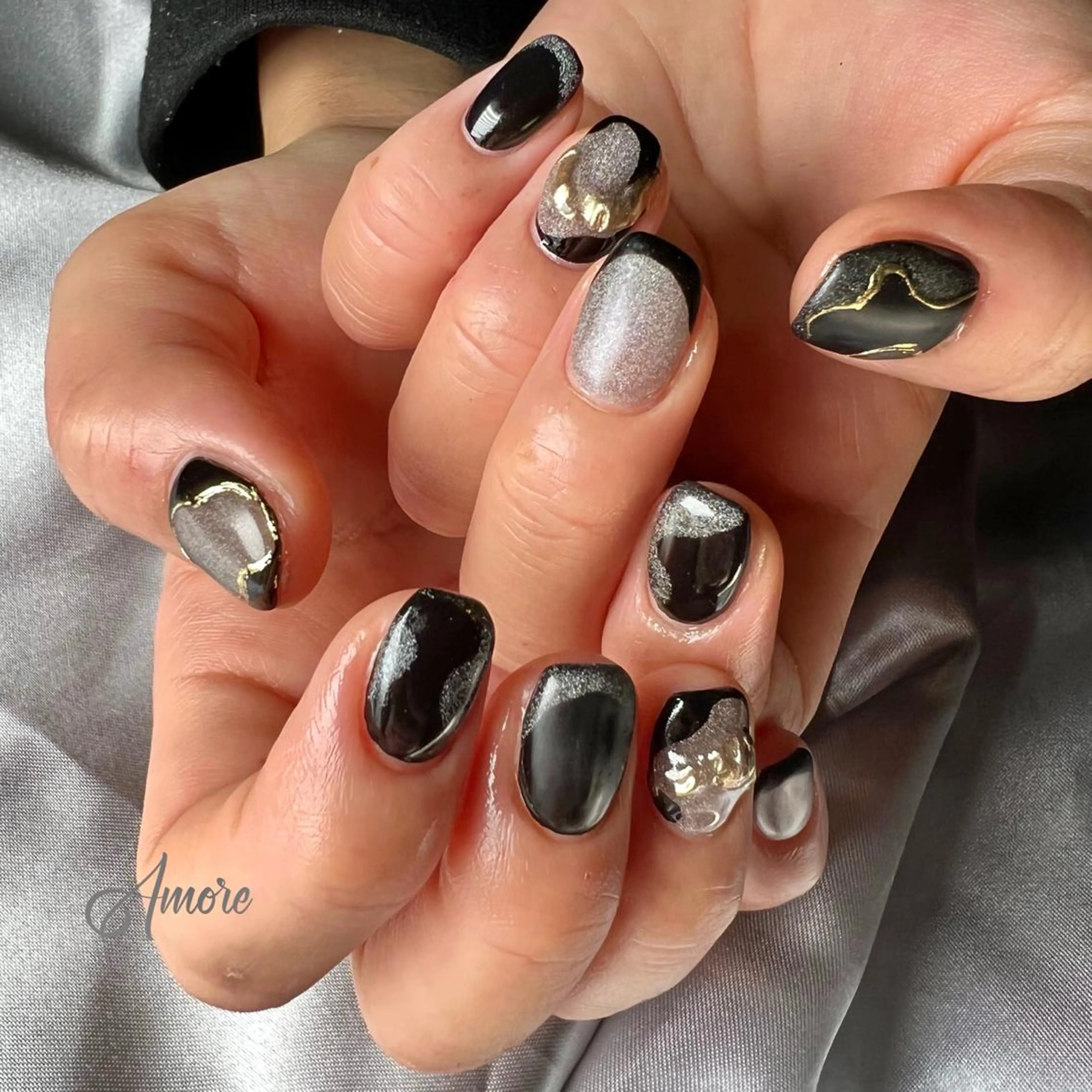 ネイル ジェルネイル ミラーネイル オフィスネイル パラジェル You kyehwaのネイルデザイン