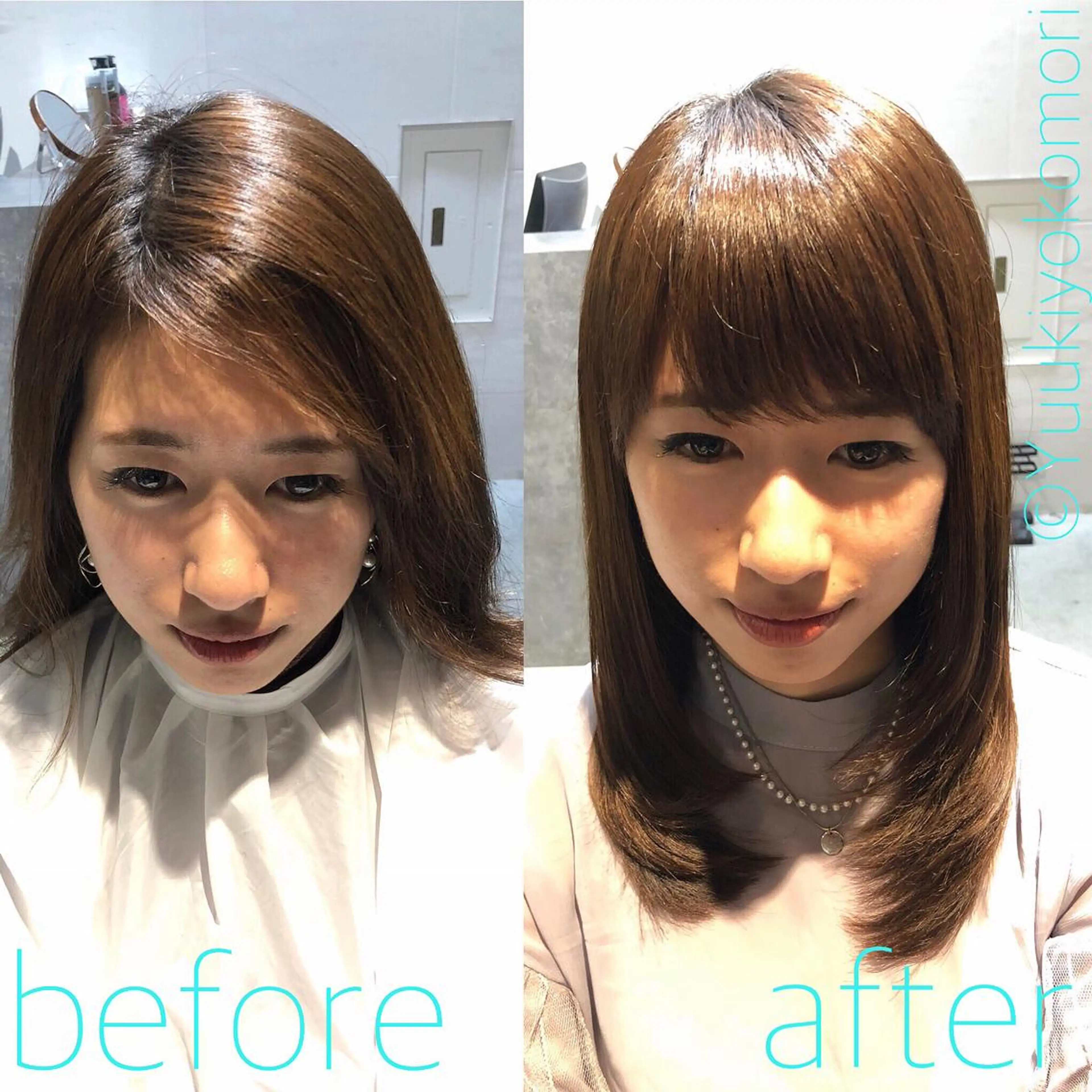 ミディアム 縮毛矯正セミナー講師 ヨコモリユウキのヘアスタイル