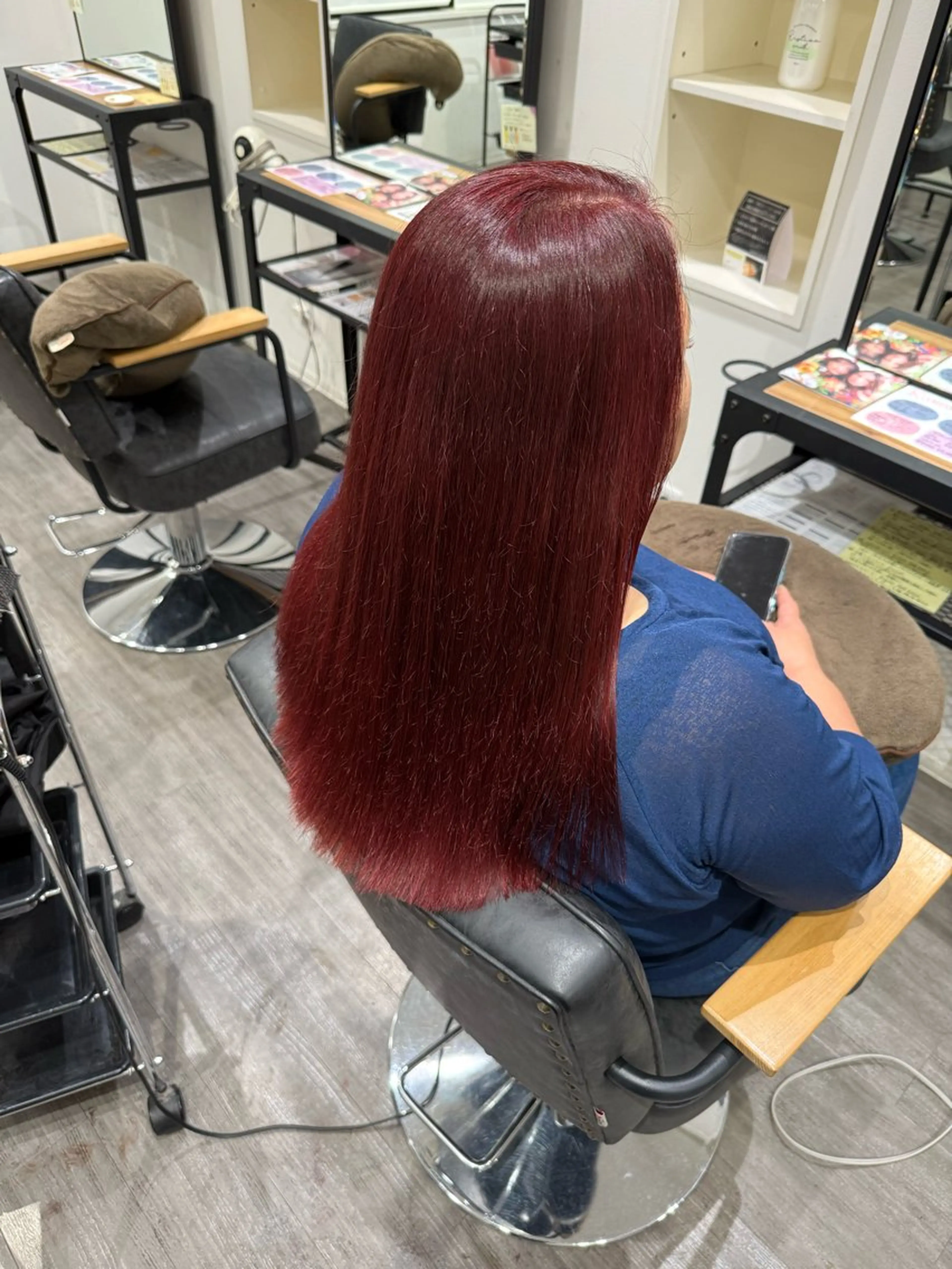 セミロング カラー レッドカラー カット ヘアカラー トリートメント 艶髪レイヤー上田 紗也🇰🇷💗のヘアスタイル