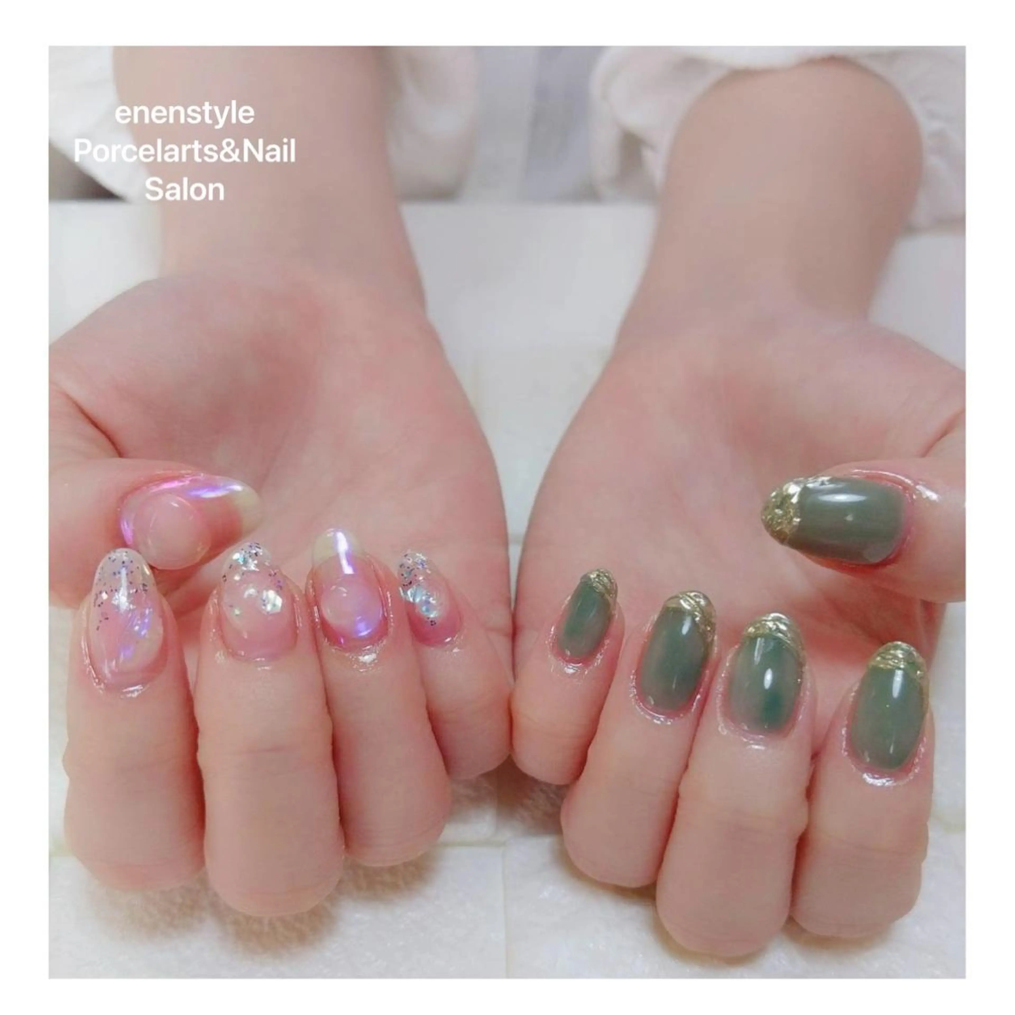 ミディアム ネイル ハンドネイル 👑enen style👑のネイルデザイン