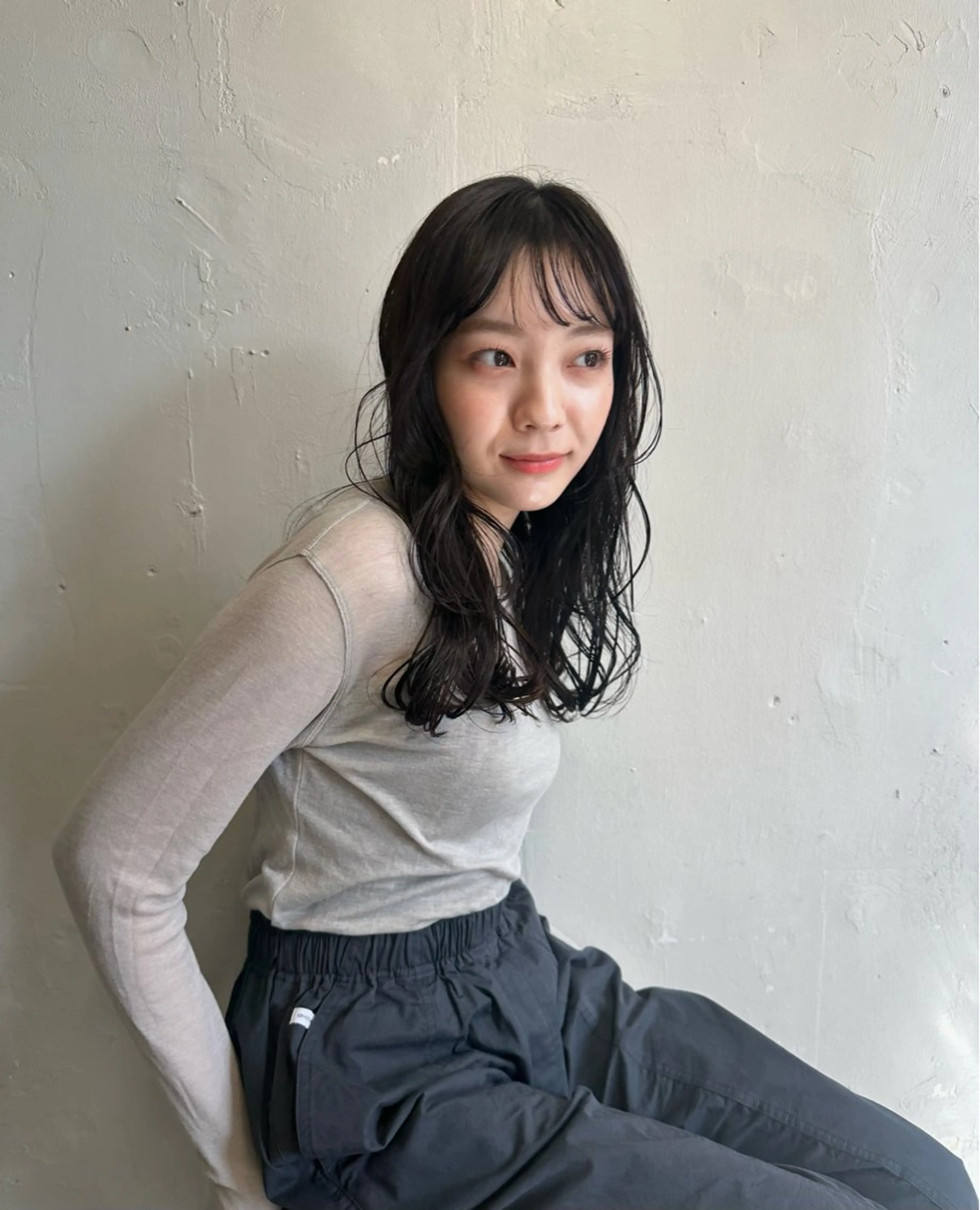 セミロング カラー ブラウンカラー 透明感カラー グレージュ カット ヘアカラー トリートメント 山本 菜月のヘアスタイル