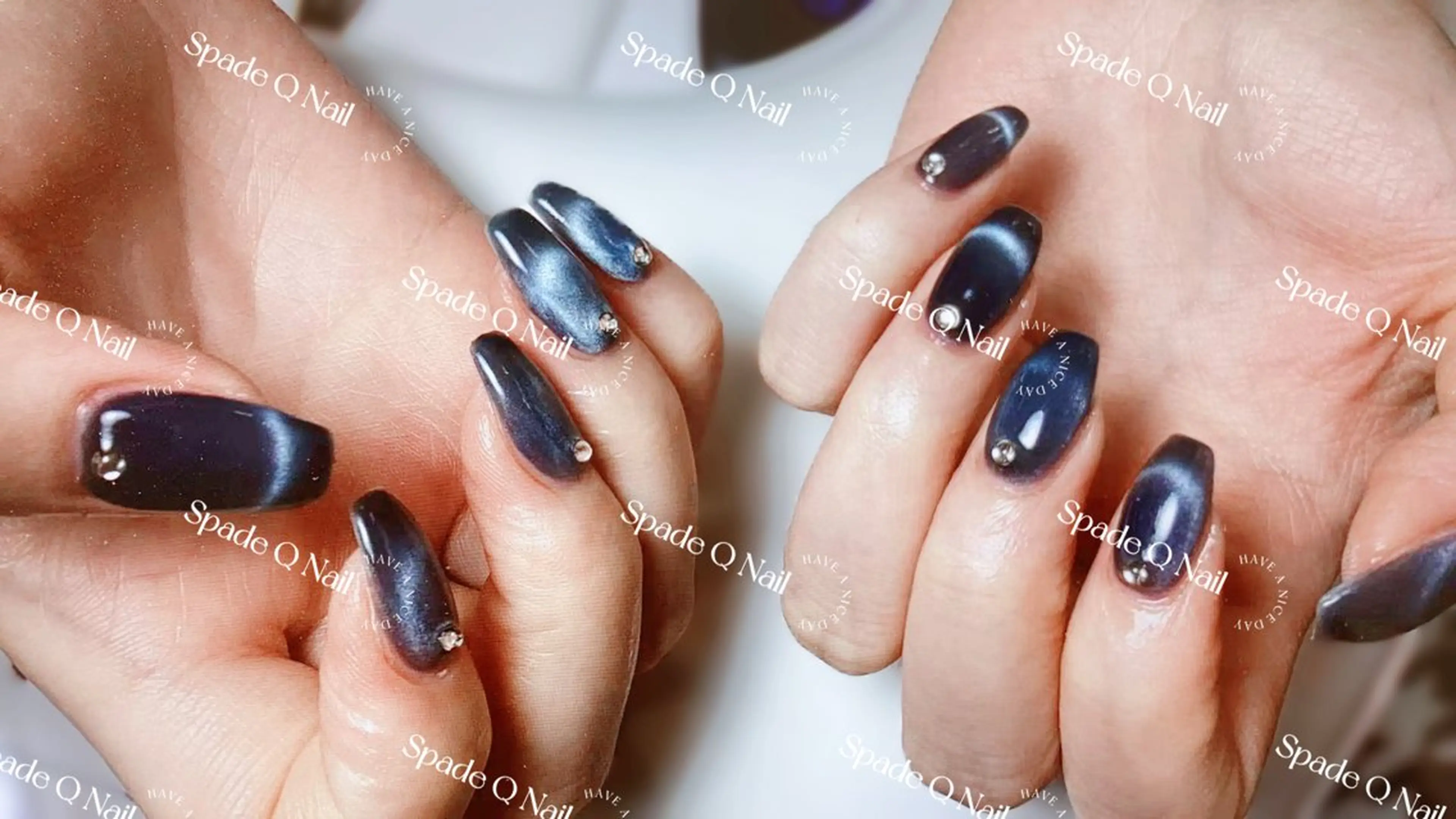 セミロング ハンドネイル ハンドケア Spade Q Nailのネイルデザイン