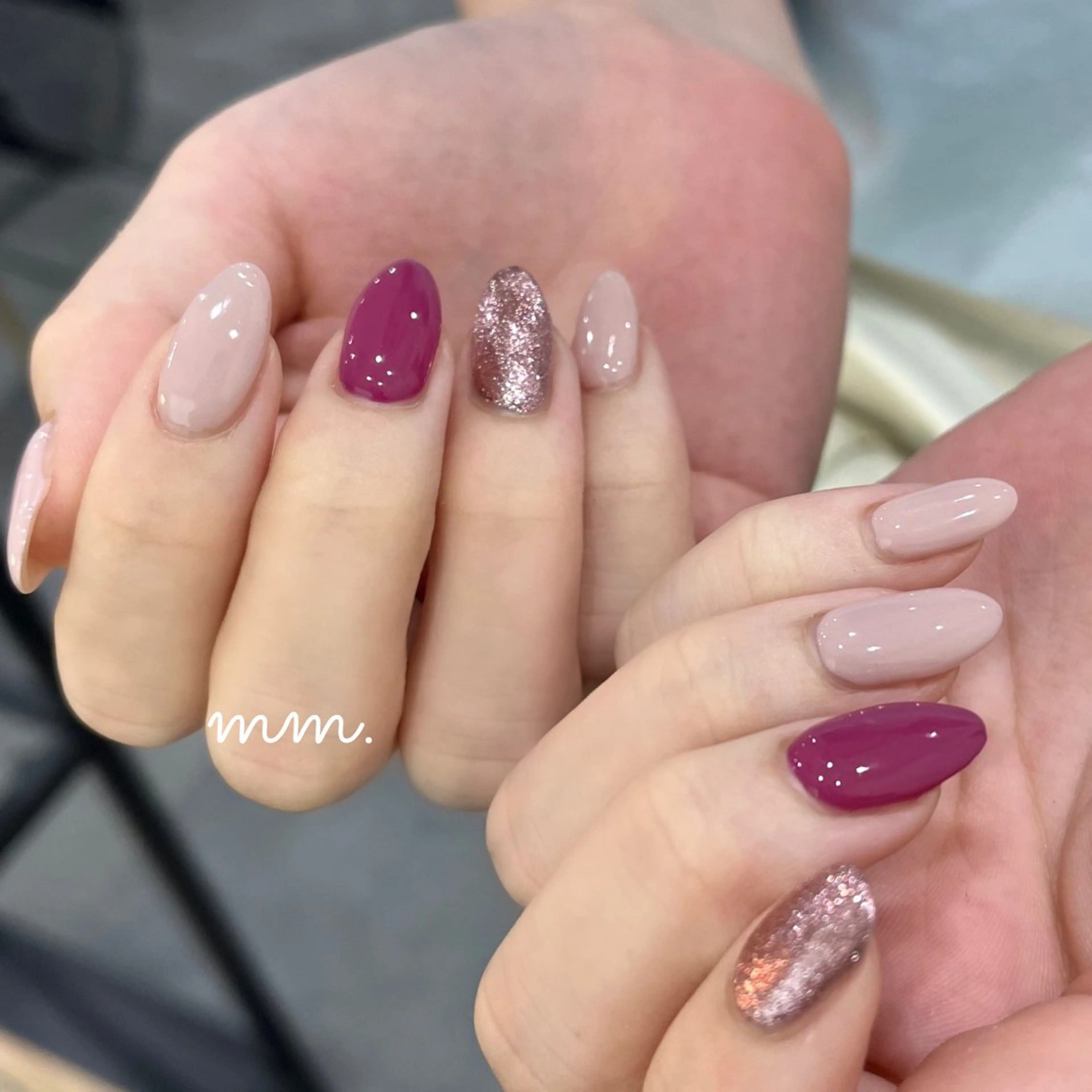 ネイル ハンドネイル 🩷🩵mm.大宮 Riyo🧸🩵🩷のネイルデザイン