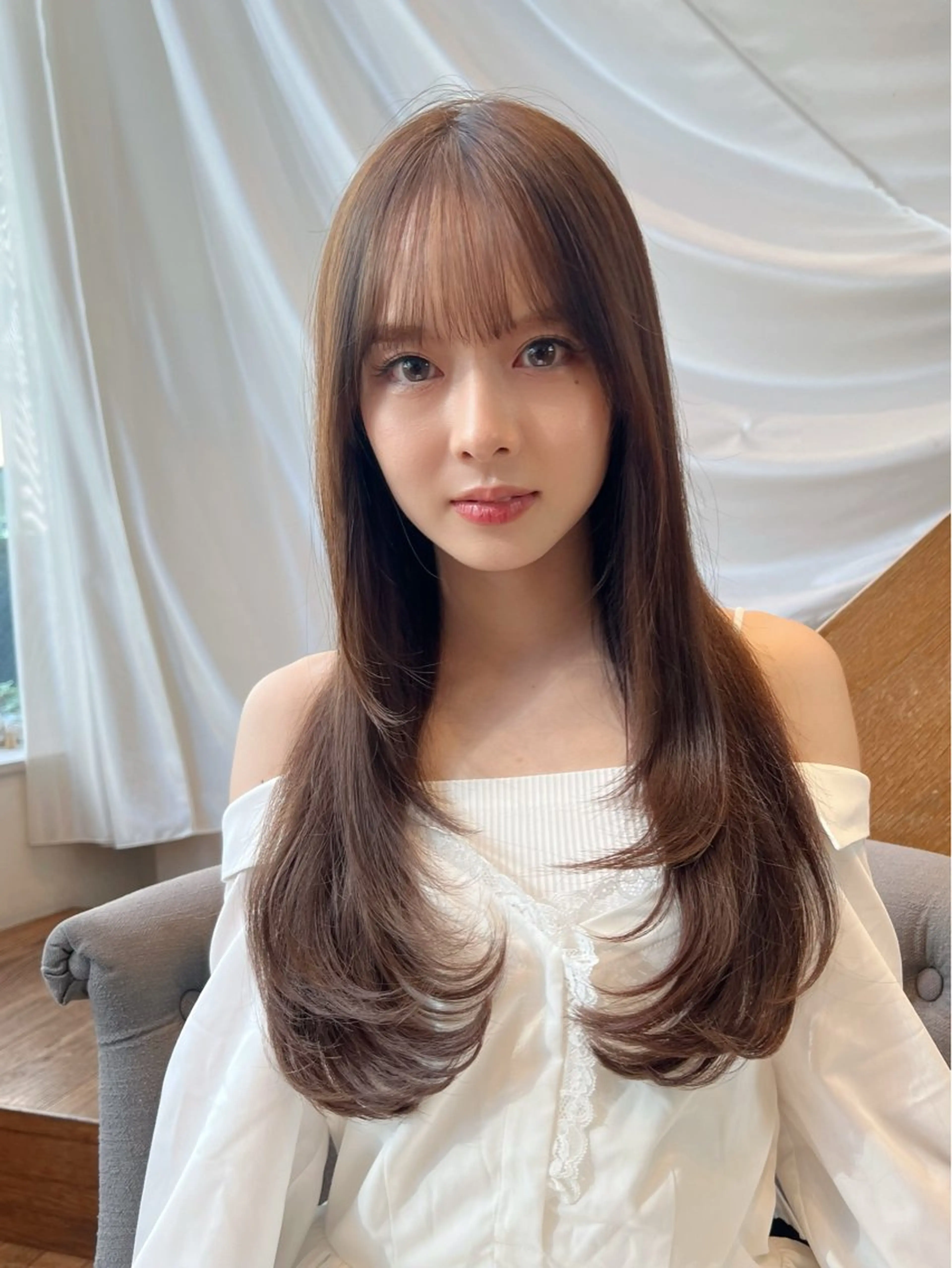 ミディアム カラー レイヤーカット ヘアカラー 望月威吹/表参道/レ イヤー/似合わせのヘアスタイル