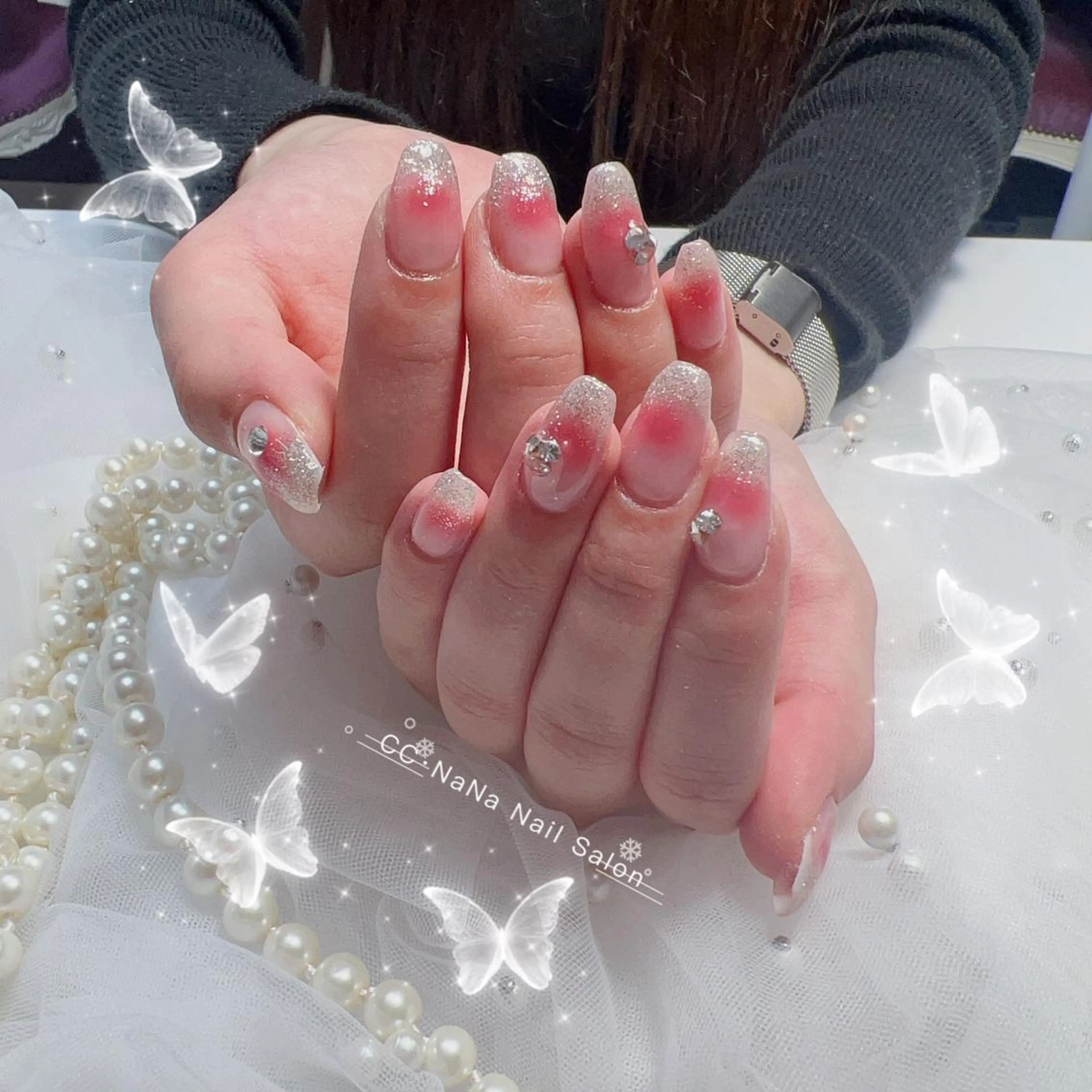 ネイル 持ち込み ワンホンネイル 💎CC・NaNa 韓国風ネイル🌙Cのネイルデザイン