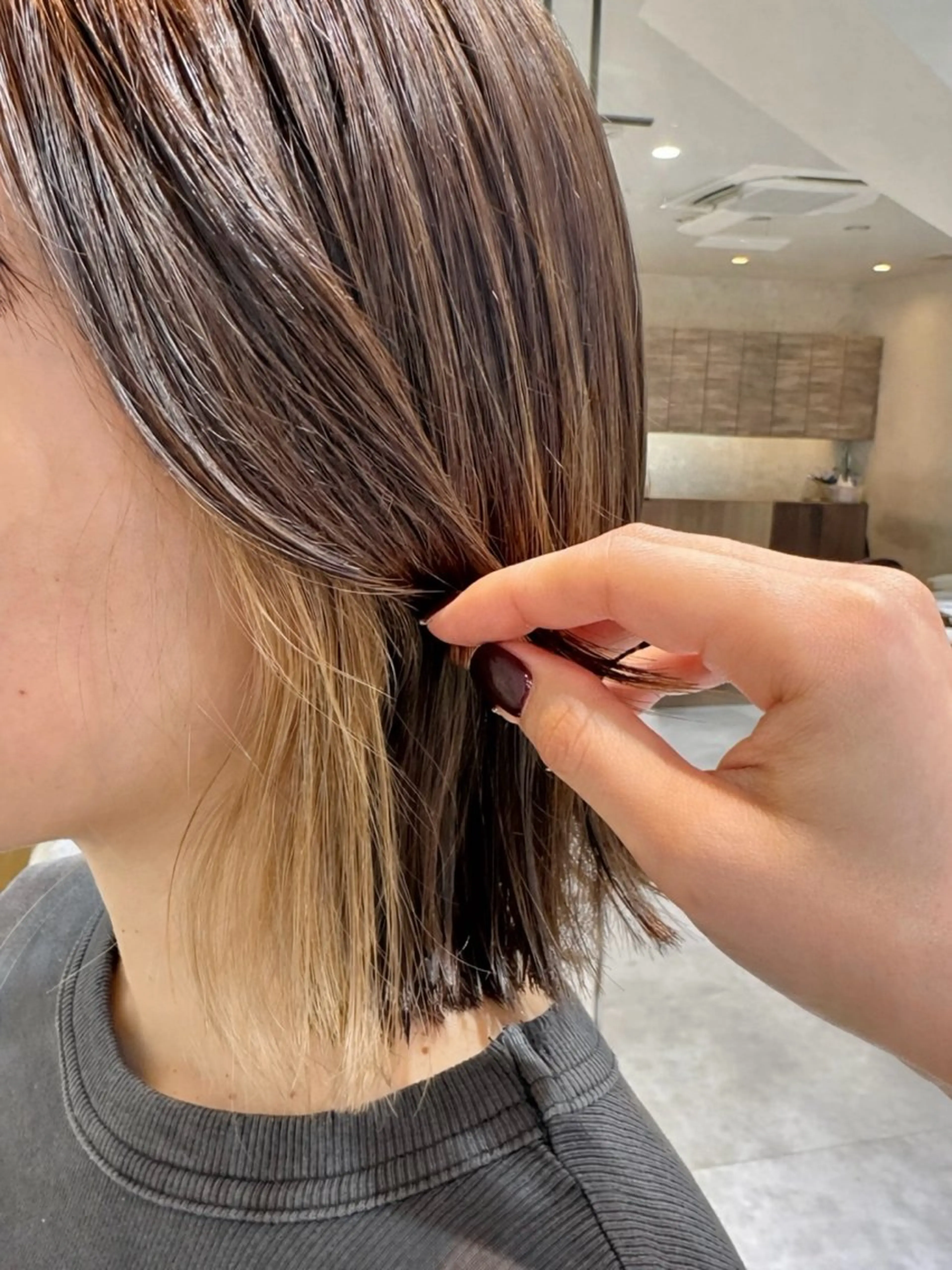 ミディアム カット ヘアカラー トリートメント 美髪矯正/渡辺 りんのヘアスタイル