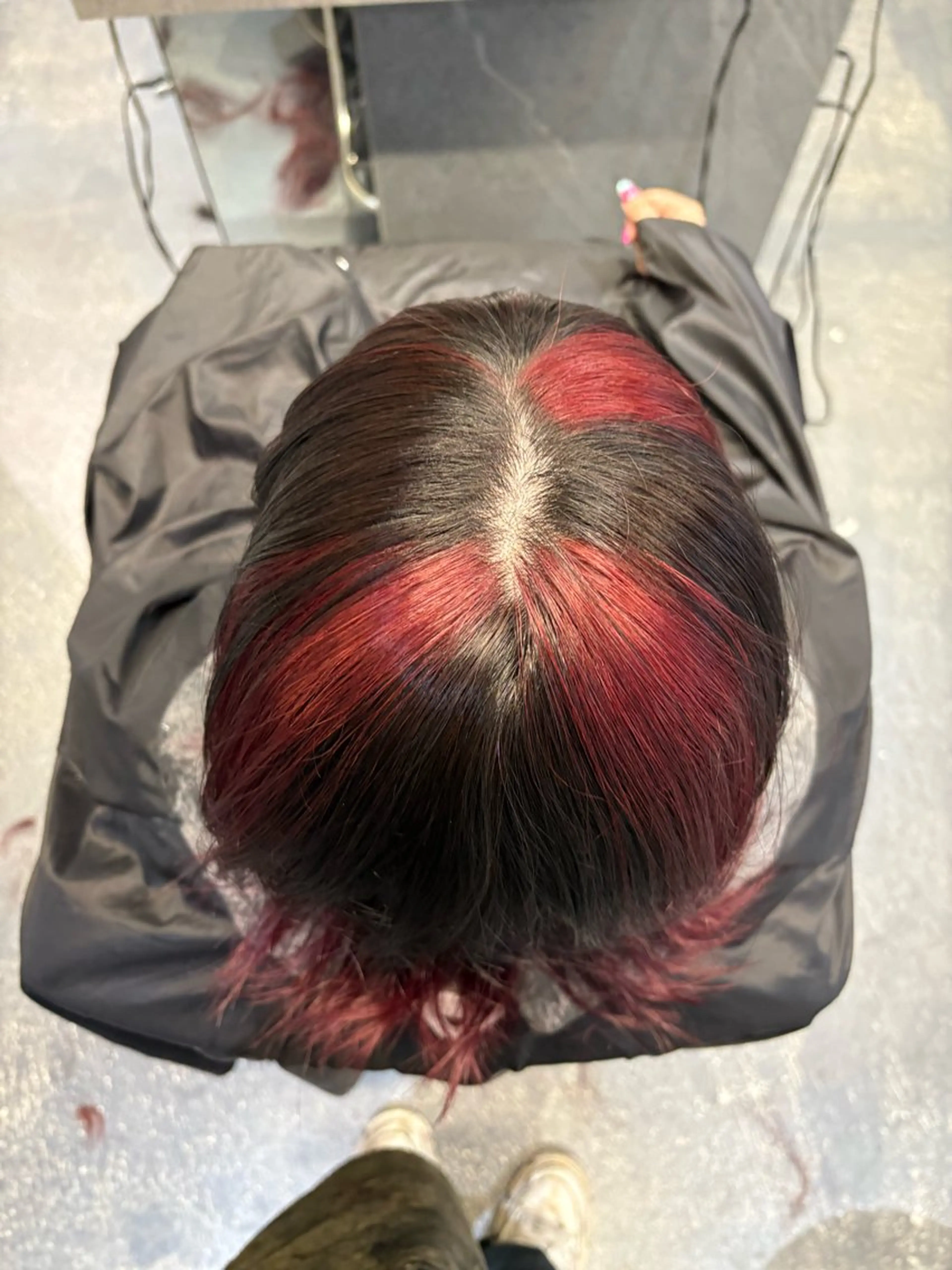 ミディアム カラー デザインカラー レイヤーカット ウルフカット カット ヘアカラー トリートメント jyui/原宿 ハイトーン/デザインのヘアスタイル
