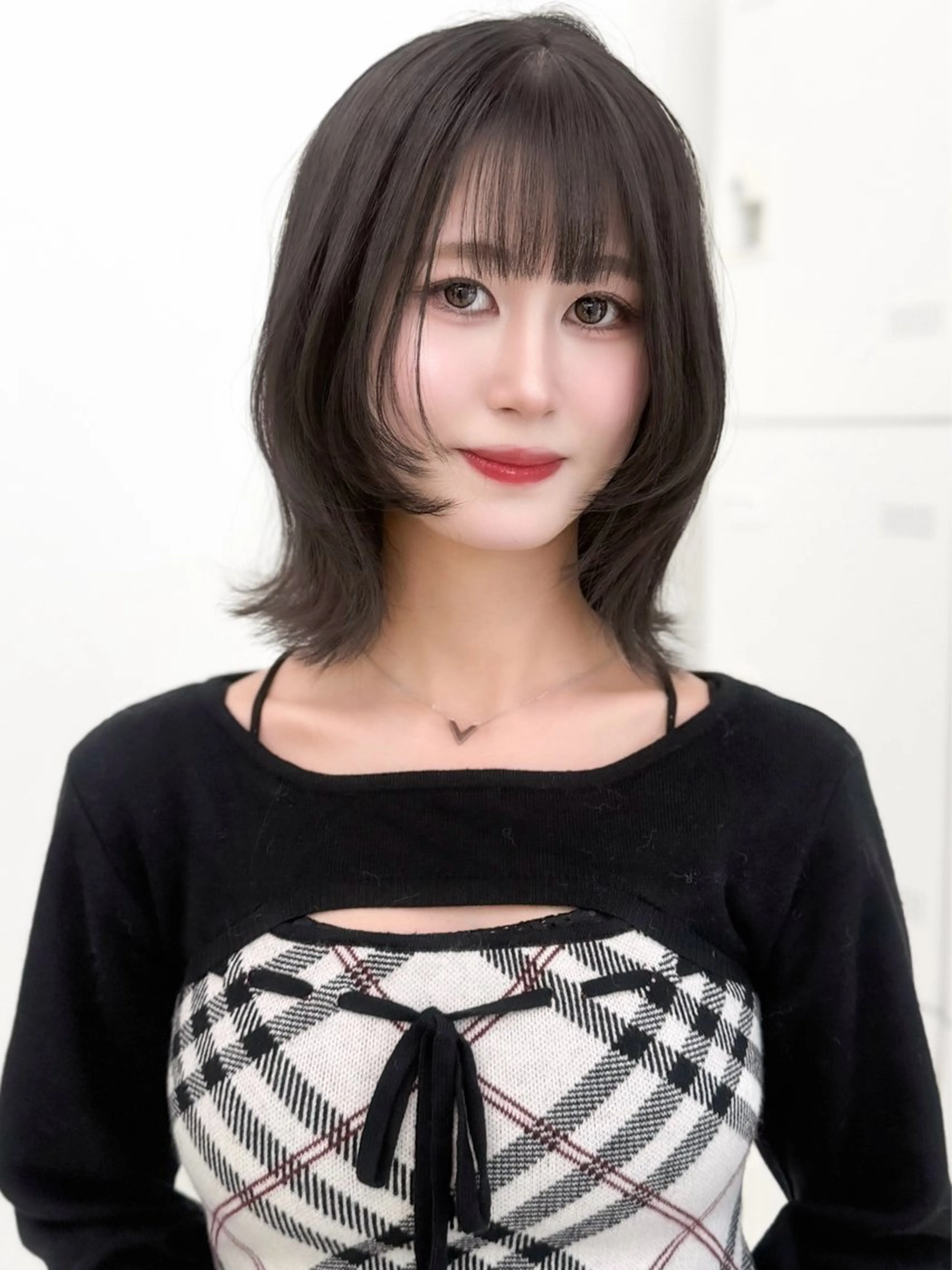 ミディアム カラー ヘアアレンジ カット ヘアカラー トリートメント ヘッドスパ ヘアセット 縮毛矯正🤍 盛れるボブ/ひかりのヘアスタイル