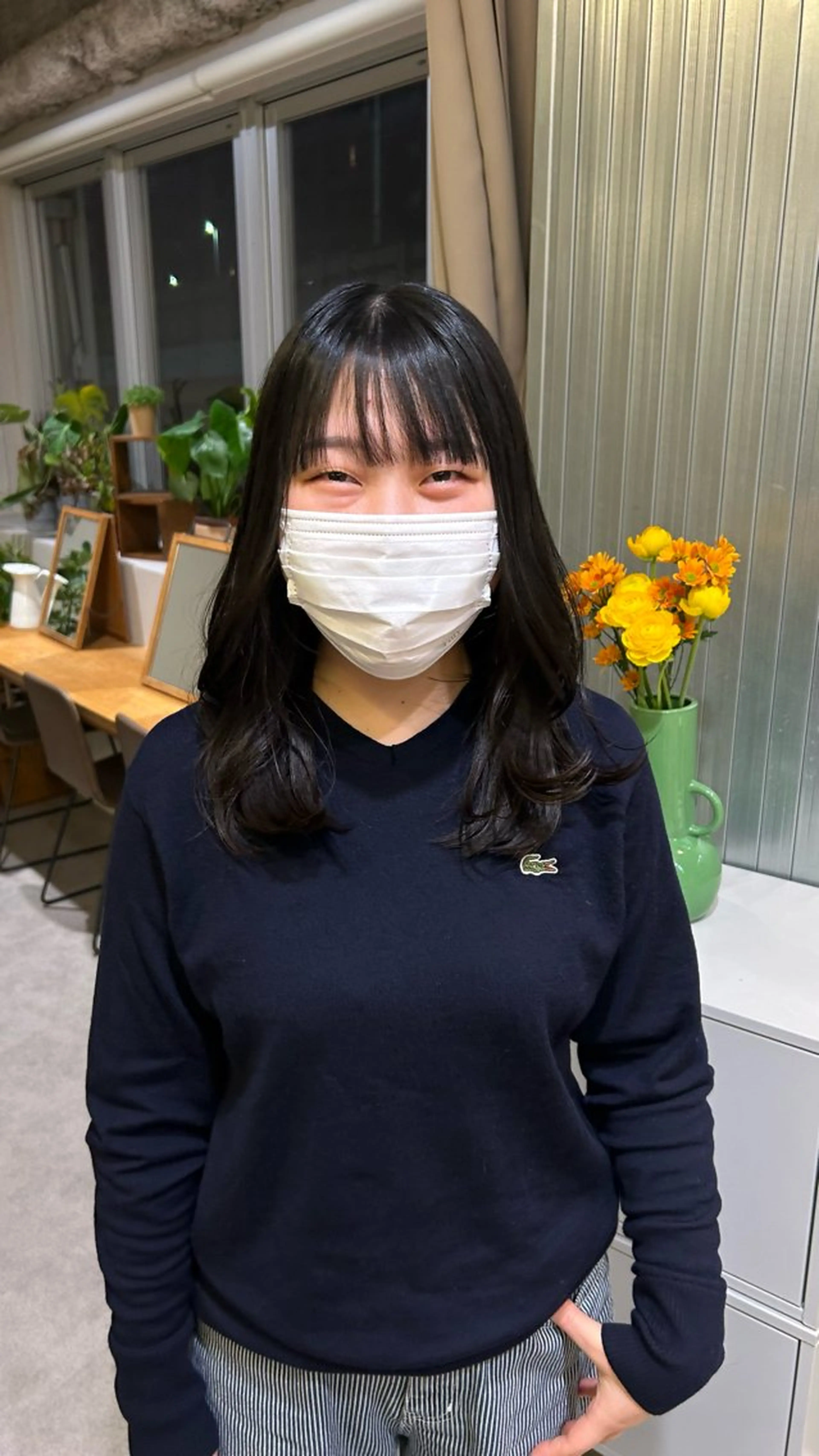 ミディアム くびれヘア 顔周りカット 韓国風ヘア くびれレイヤー レイヤーカット 梅田美容室/美髪 /sayaのヘアスタイル