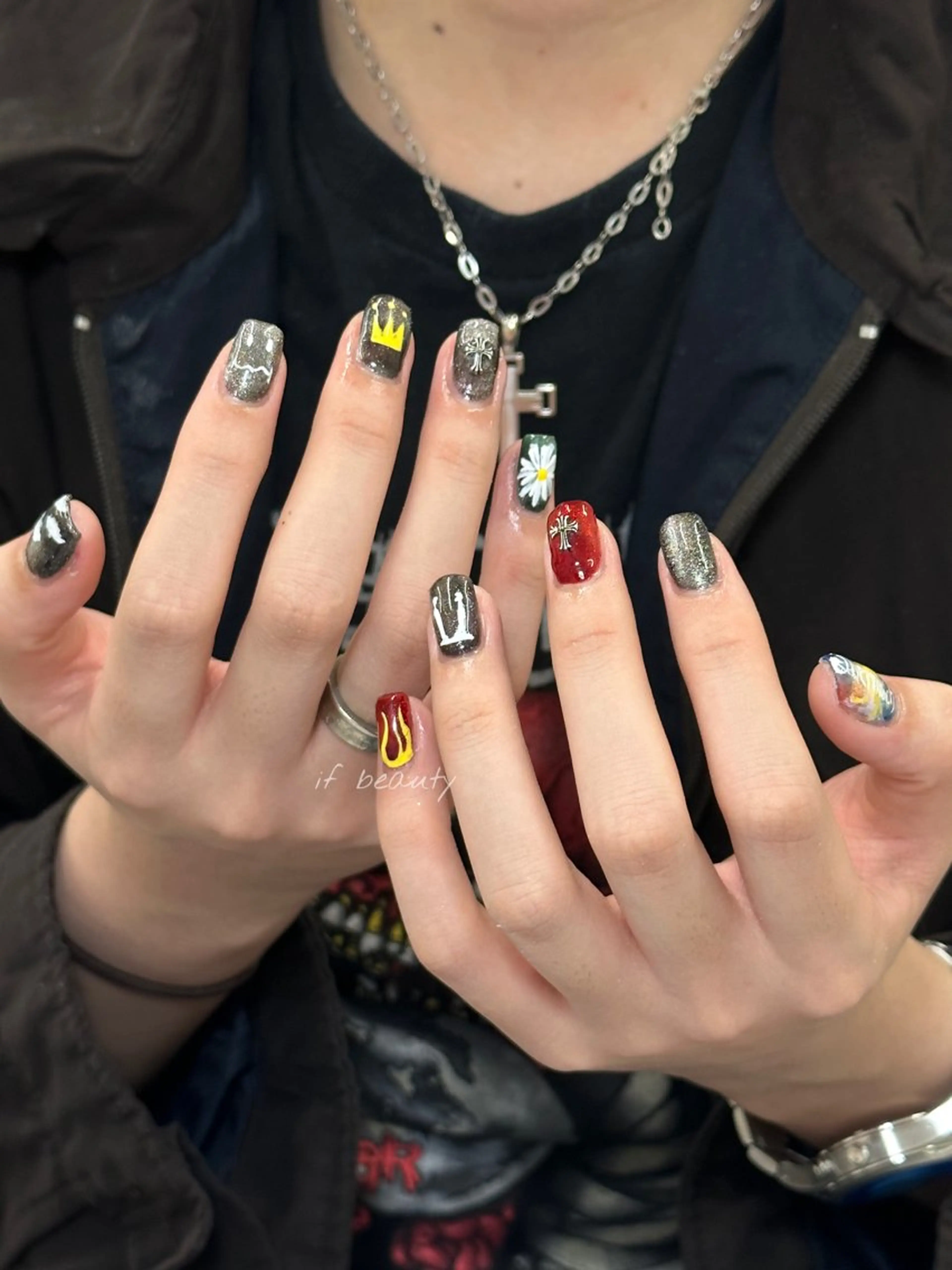 ネイル アートネイル ジェルネイル グラデーション パラジェル ワンホンネイル IKA /海外ネイル /個性派/ワンホンのネイルデザイン