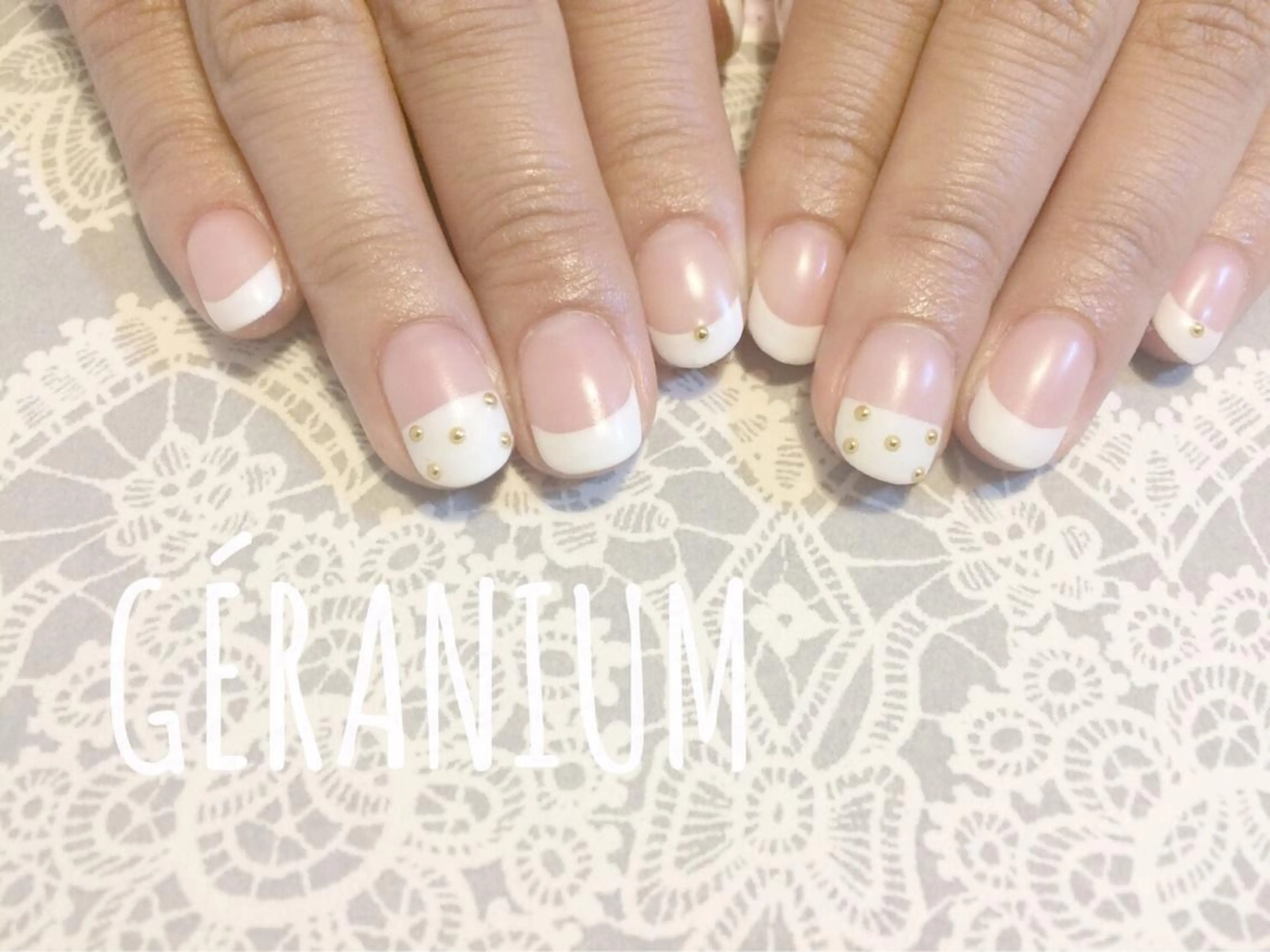 ネイル フレンチネイル マットネイル GéRanium Harukaのネイルデザイン