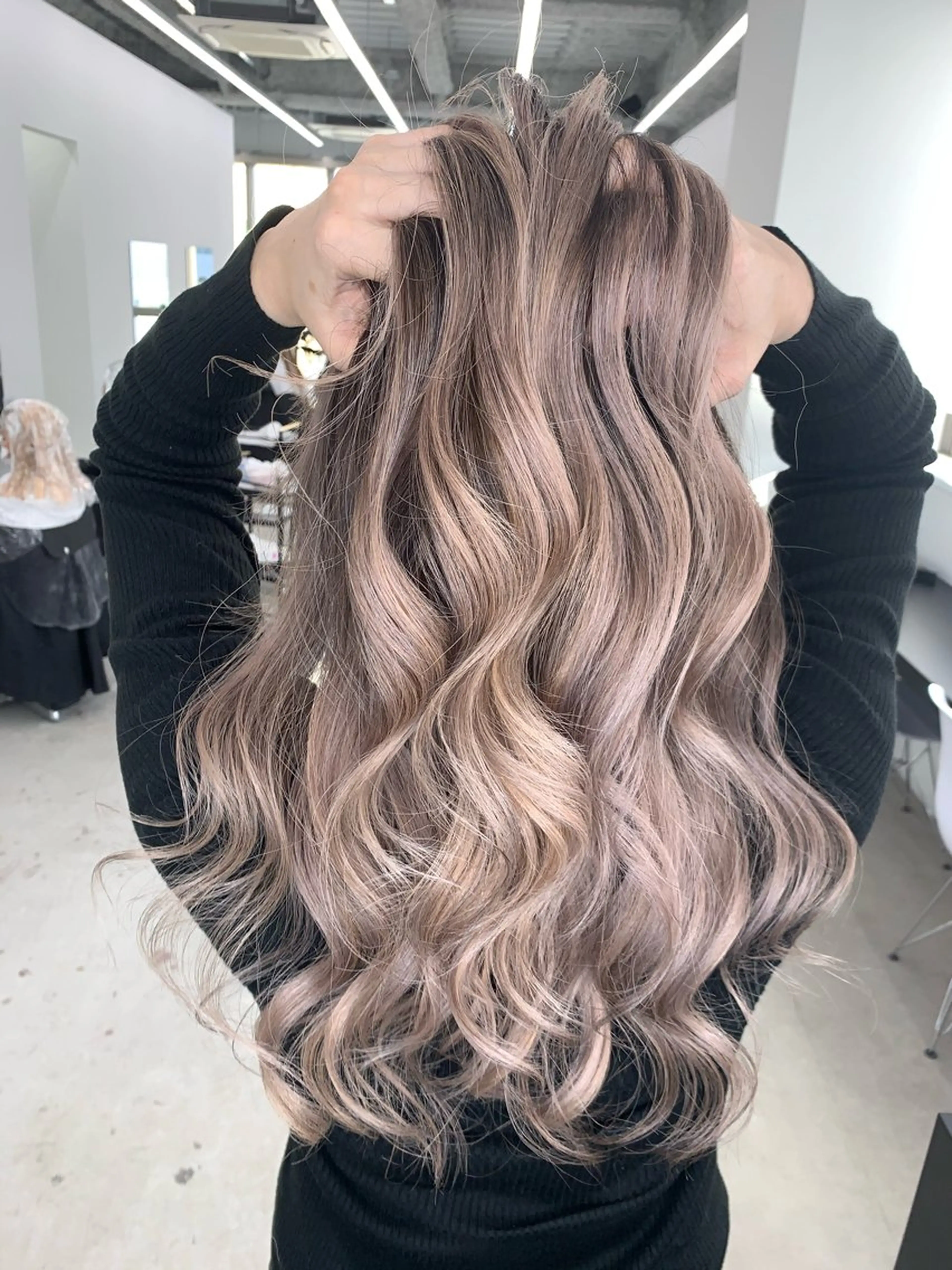 ロング 外国人風カラー レイヤーカット ヘアカラー ルナ/名古屋栄 /バレイヤージュのヘアスタイル