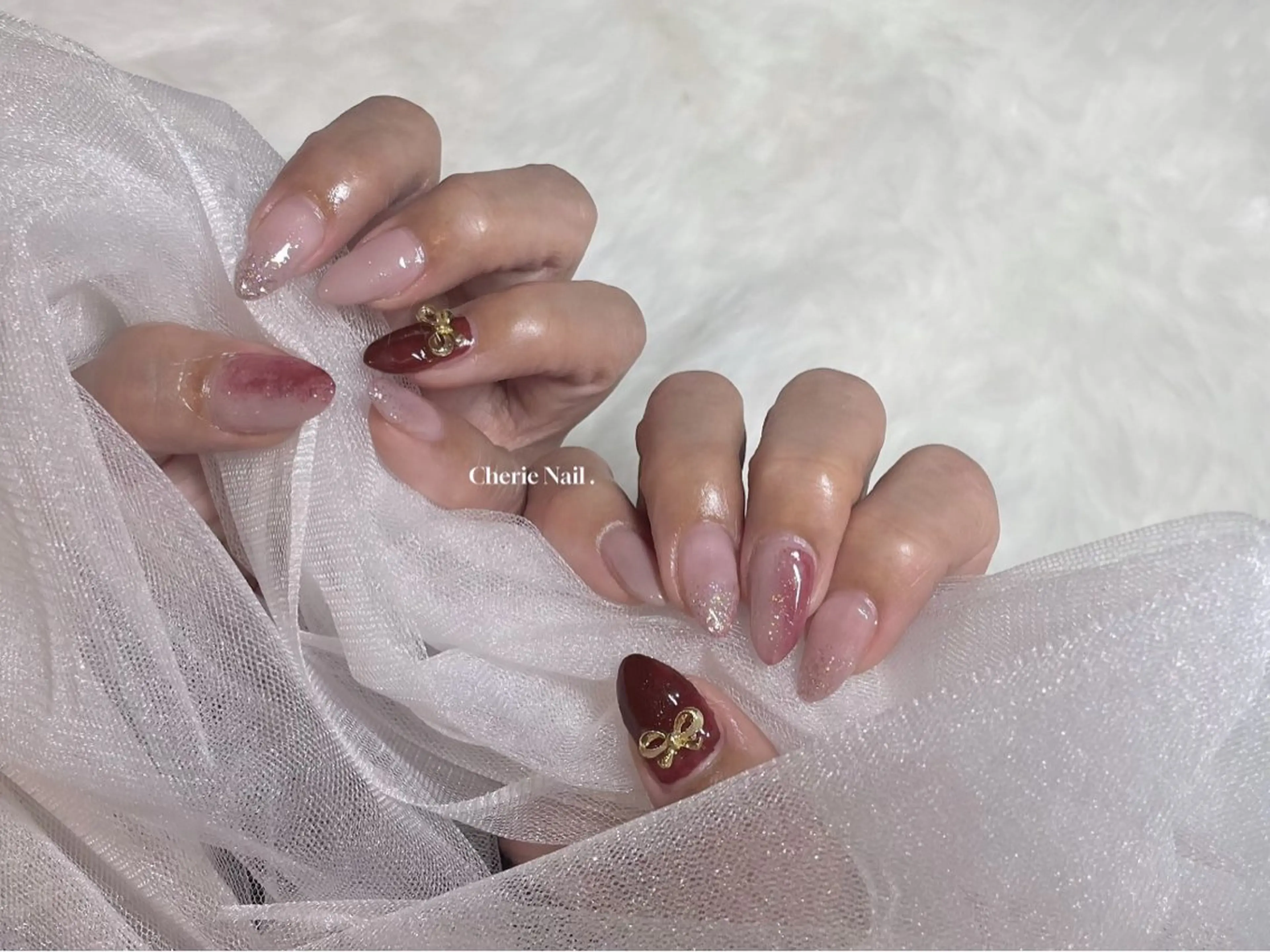 ネイル ピンク Cherie Nailのネイルデザイン