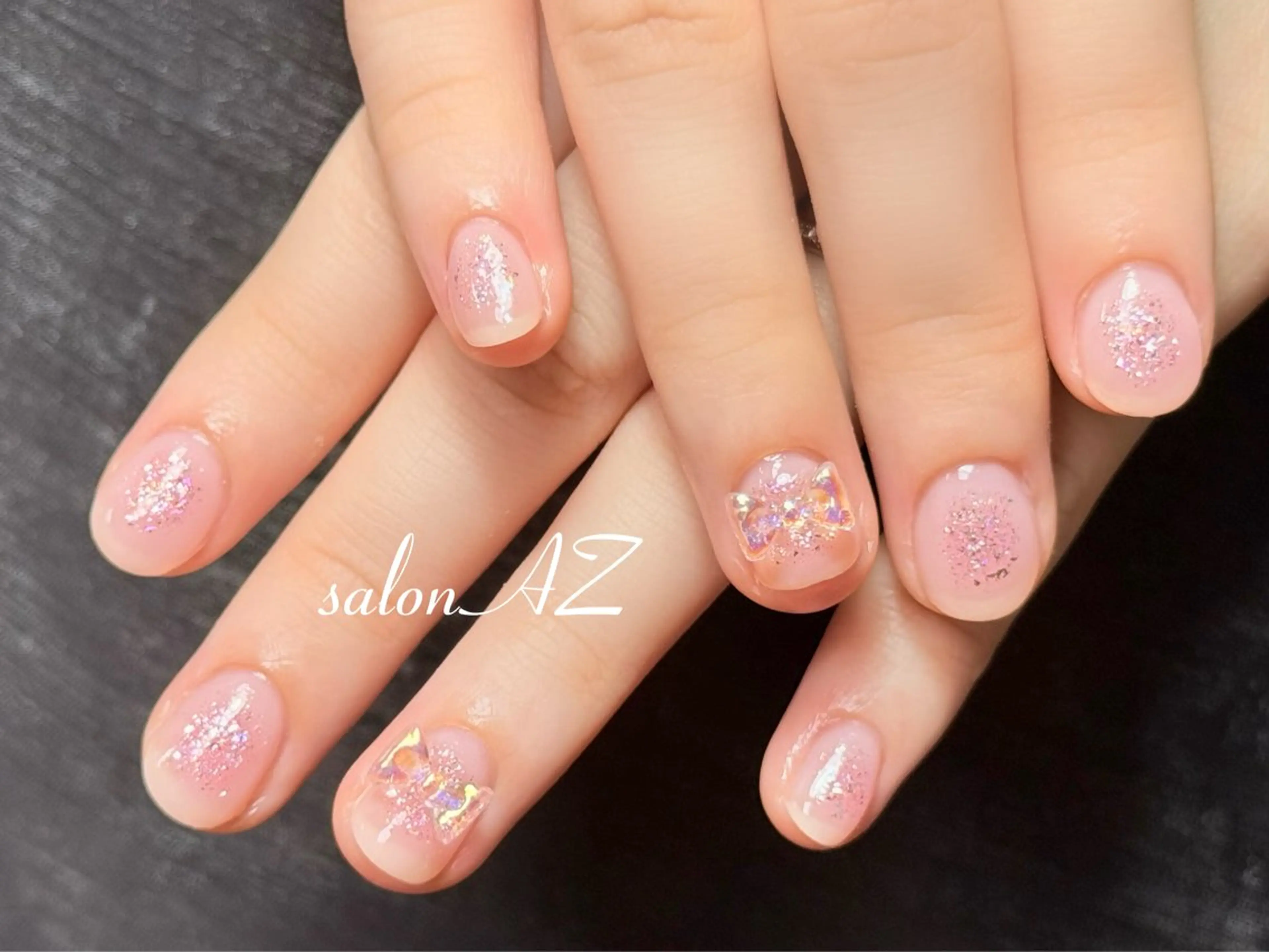 ネイル アートネイル 長さ出し フットネイル フレンチネイル ジェルネイル ハンドネイル salon AZ NANAのネイルデザイン