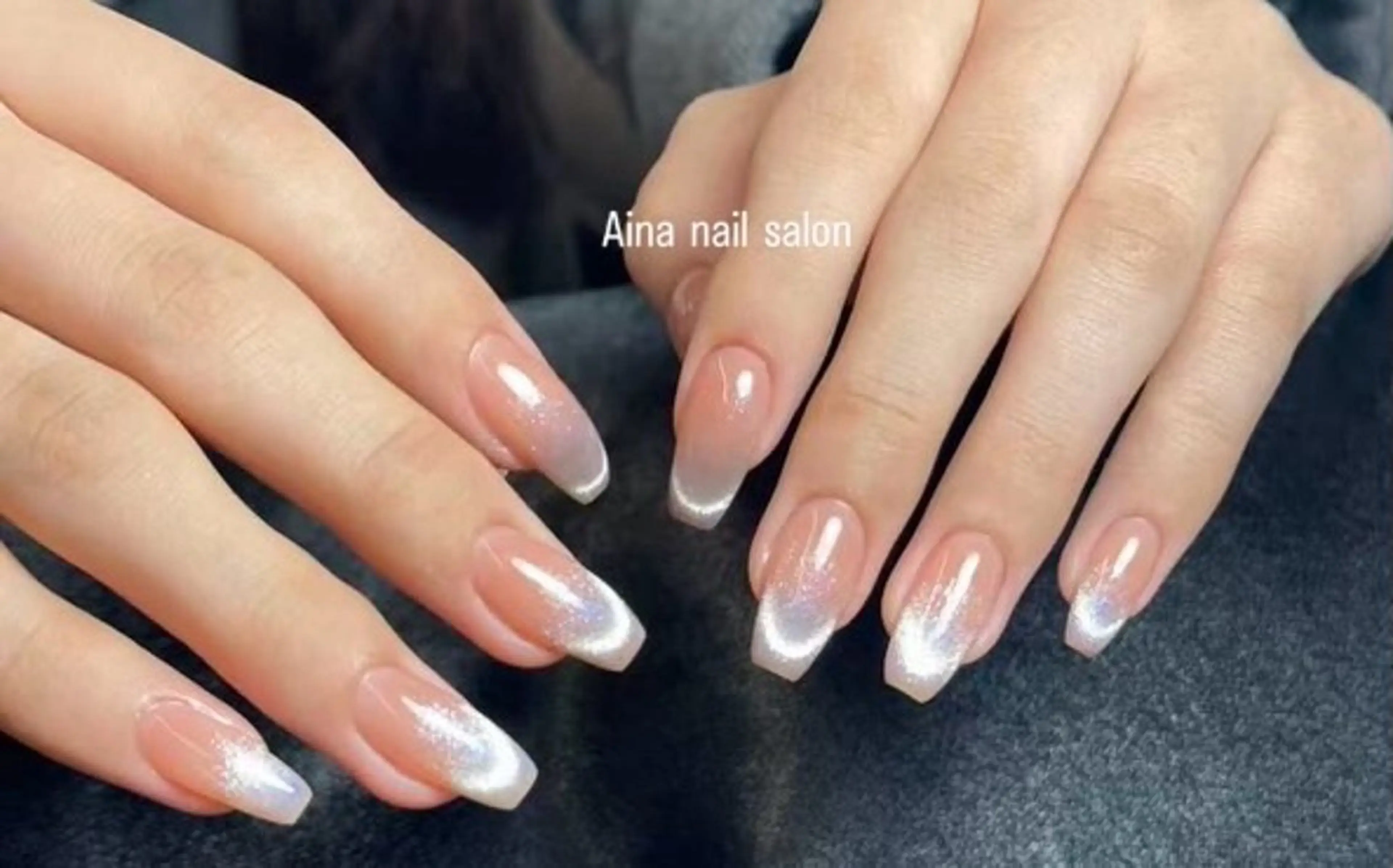 ネイル チークネイル 長さ出し フラッシュネイル フットネイル フレンチネイル ハンドネイル Aina nail salonのネイルデザイン