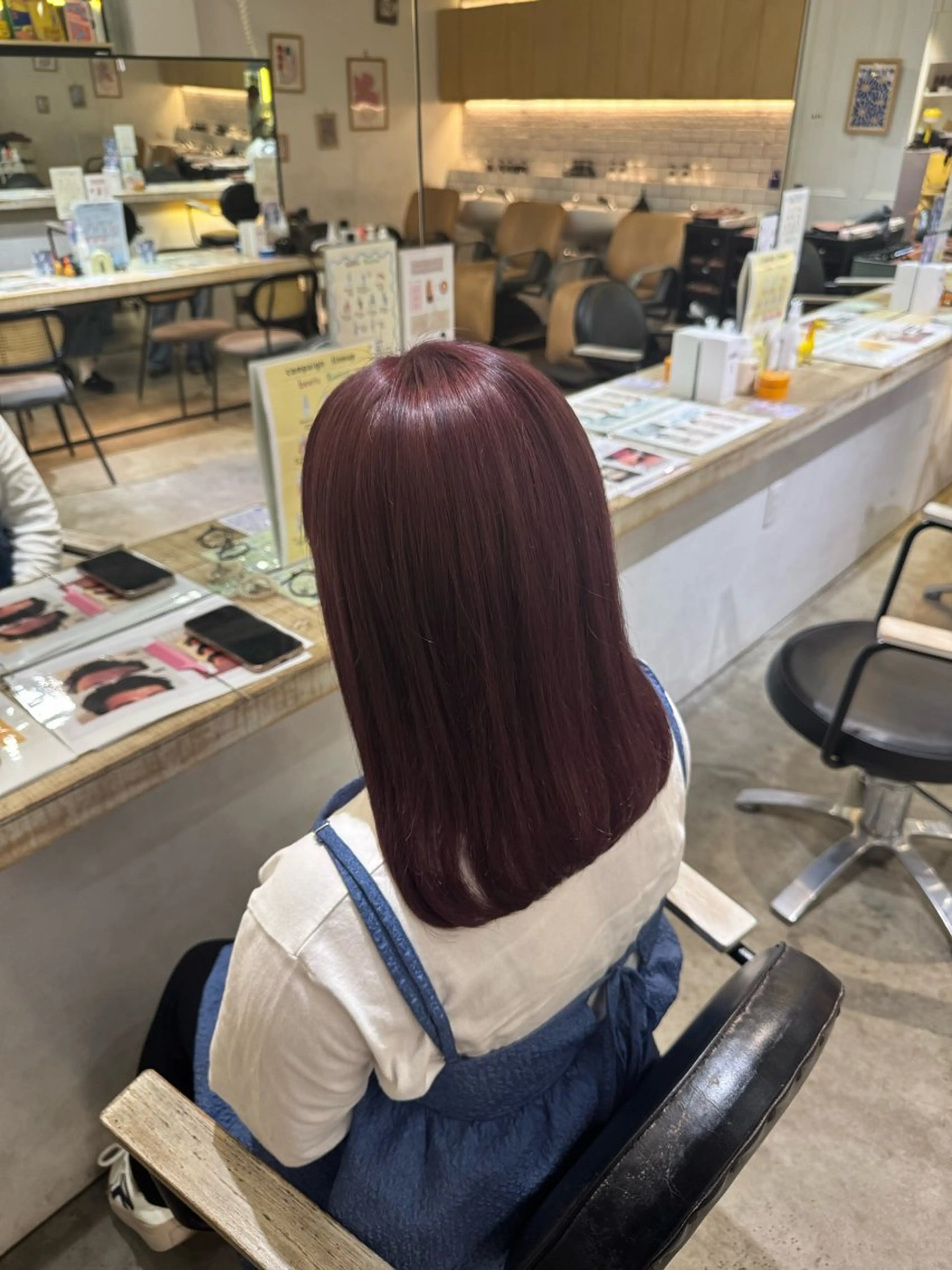 ミディアム カラー ラベンダーカラー ピンクカラー ピンクラベンダー 千葉 ほのかのヘアスタイル