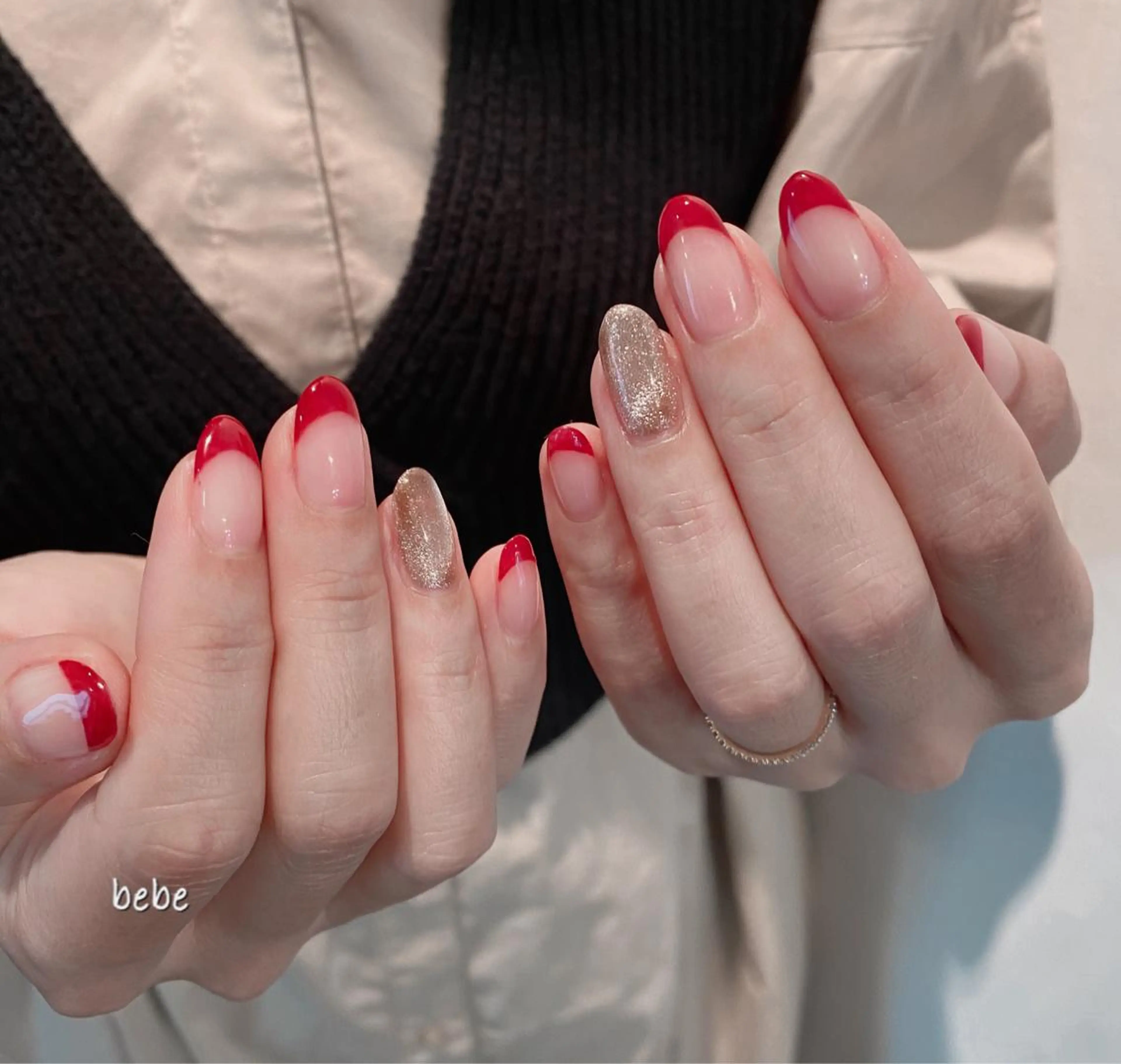 ネイル フレンチネイル マグネットネイル Ann nailのネイルデザイン