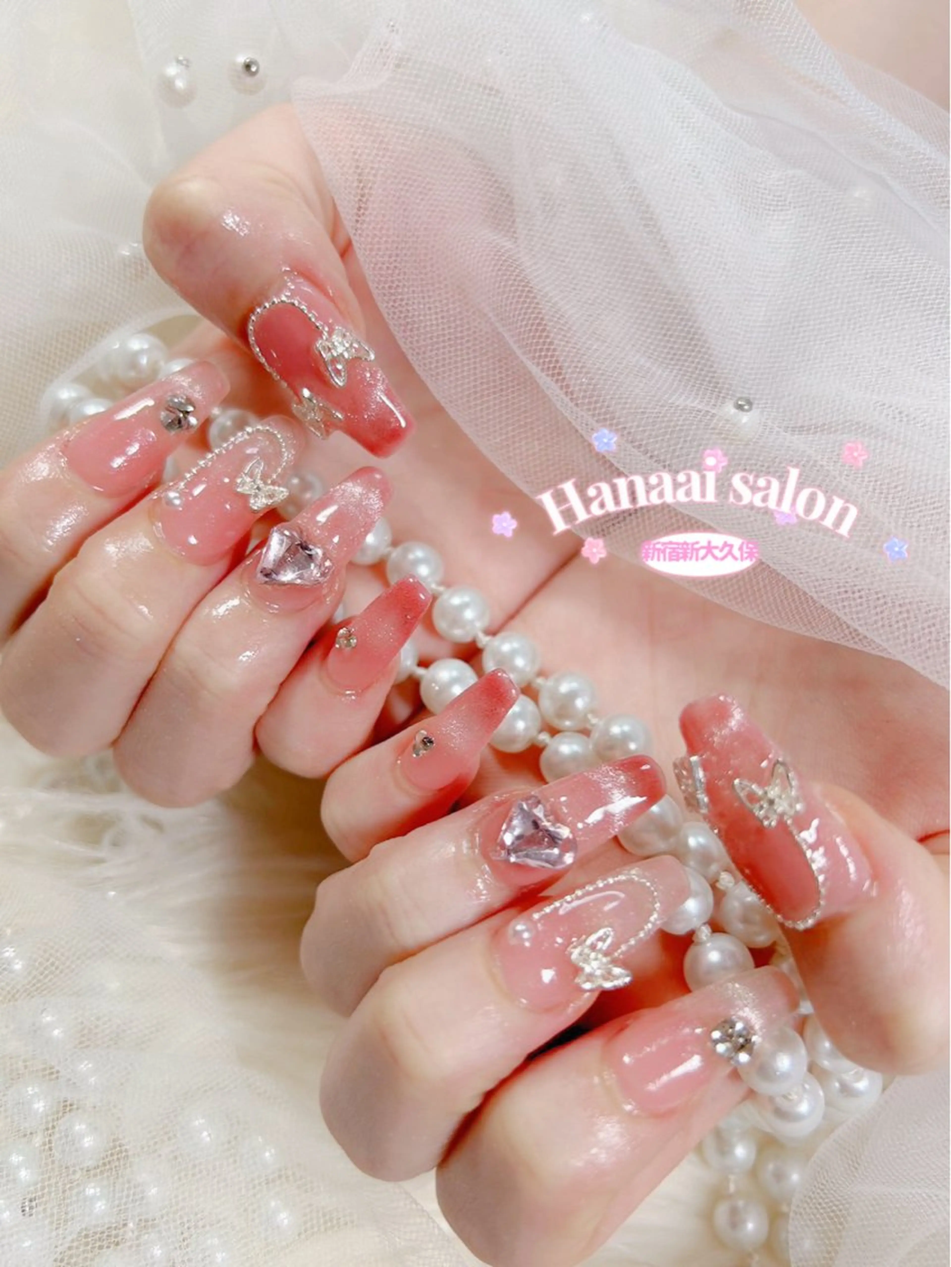 セミロング ハンドネイル Hanaai Salon新宿店のネイルデザイン