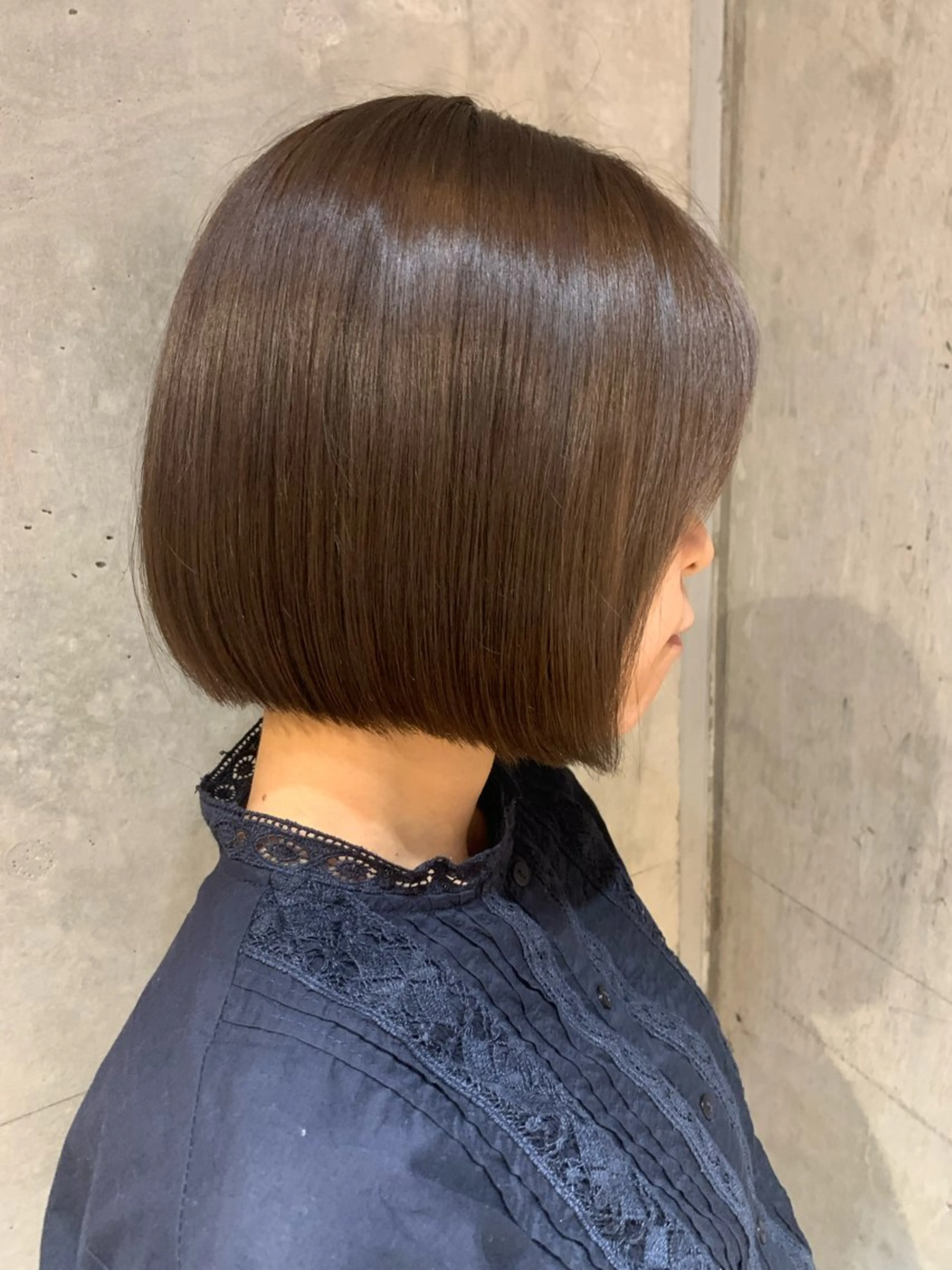 セミロング カラー カット トリートメント 朝ラクパーマ 透明感カラー横山大樹のヘアスタイル