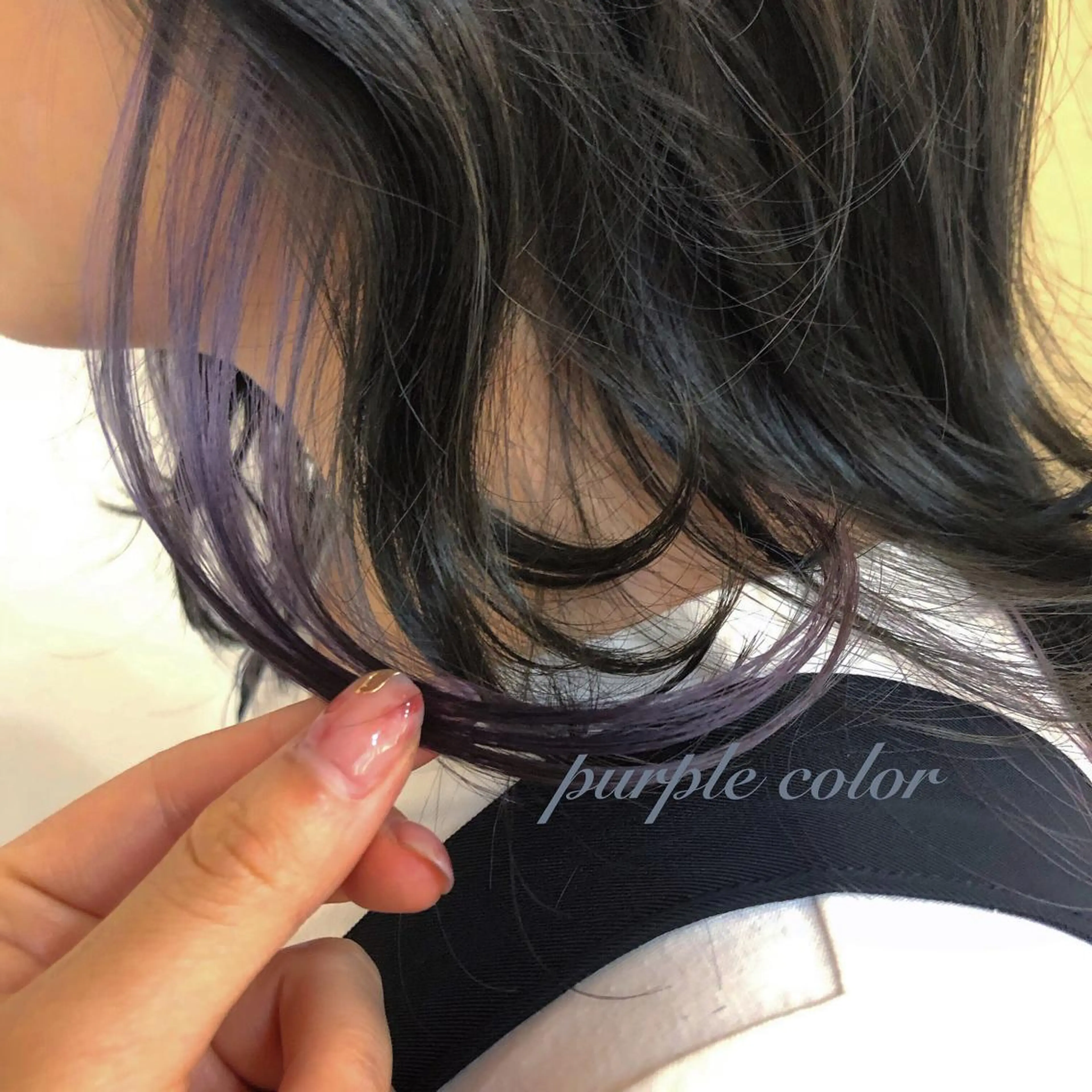 ミディアム カラー イヤリングカラー しま ななこのヘアスタイル