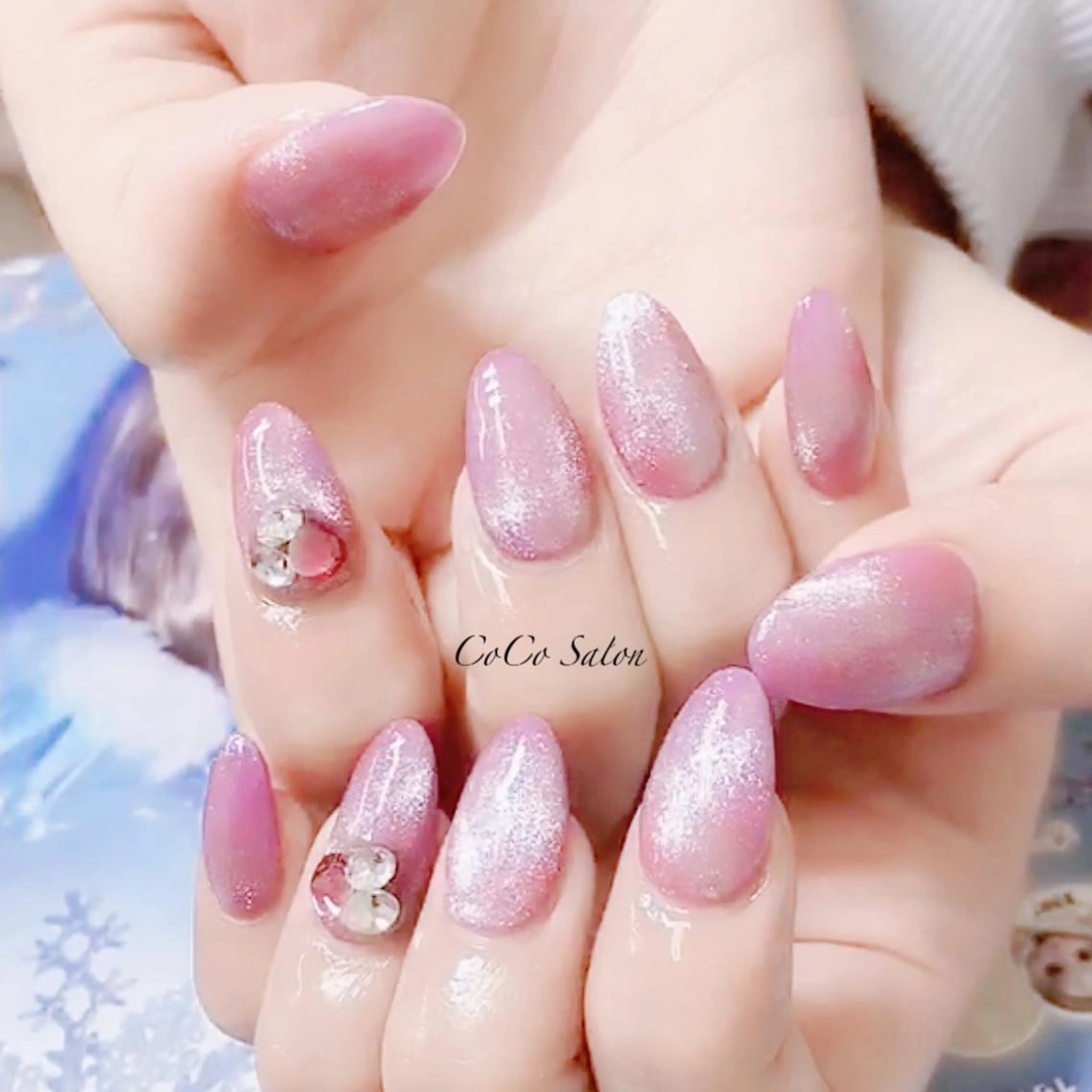 ネイル 長さ出し ジェルネイル キラキラネイル マグネットネイル オフィスネイル ハンドネイル CoCoSalon ネイル/まつ毛予約のネイルデザイン