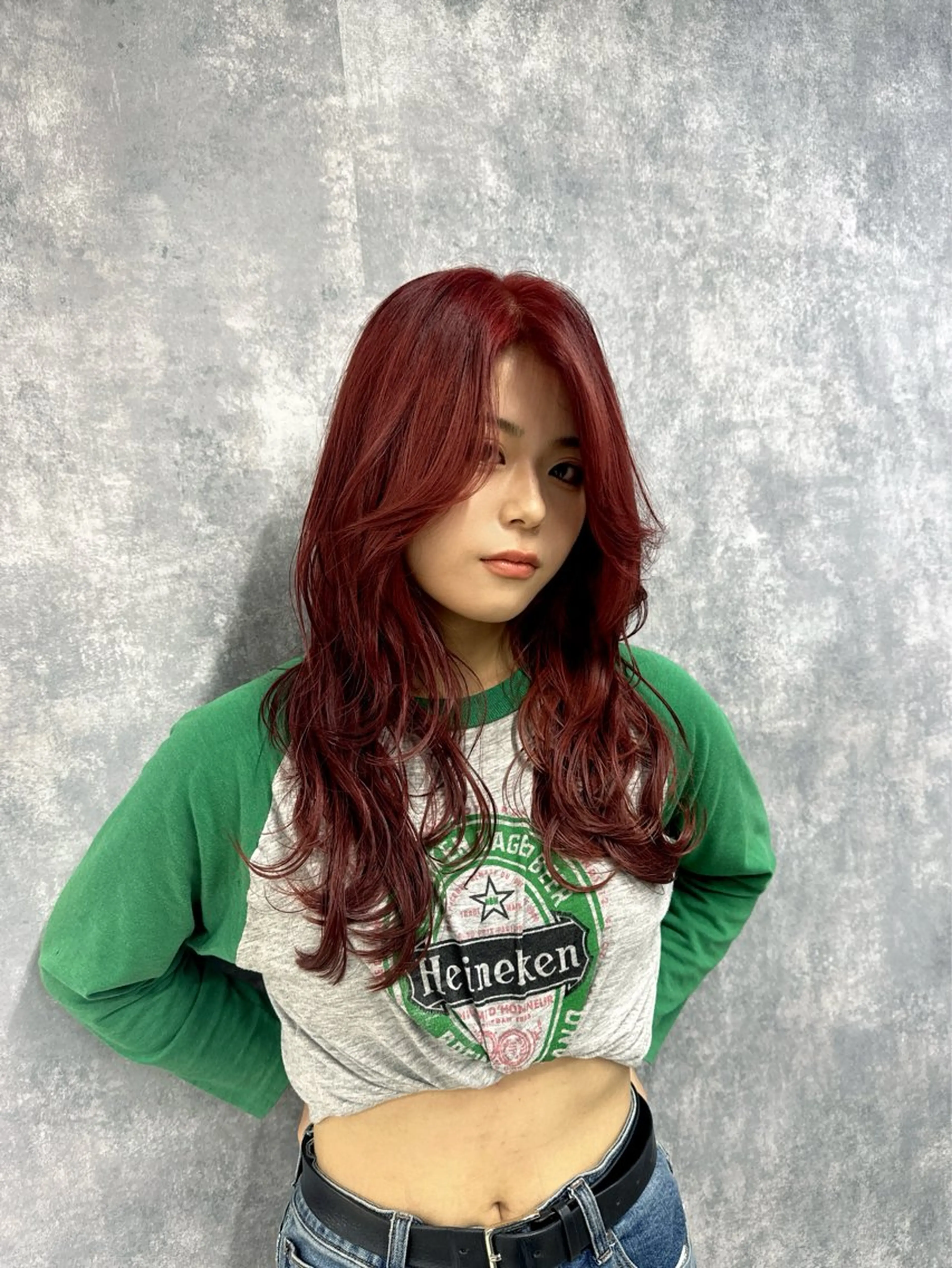 ロング カラー 切りっぱなしボブ ブリーチ ケアブリーチ イヤリングカラー ハイトーンカラー 【.ico】心斎橋/ ウルフ/飛田ゆうきのヘアスタイル