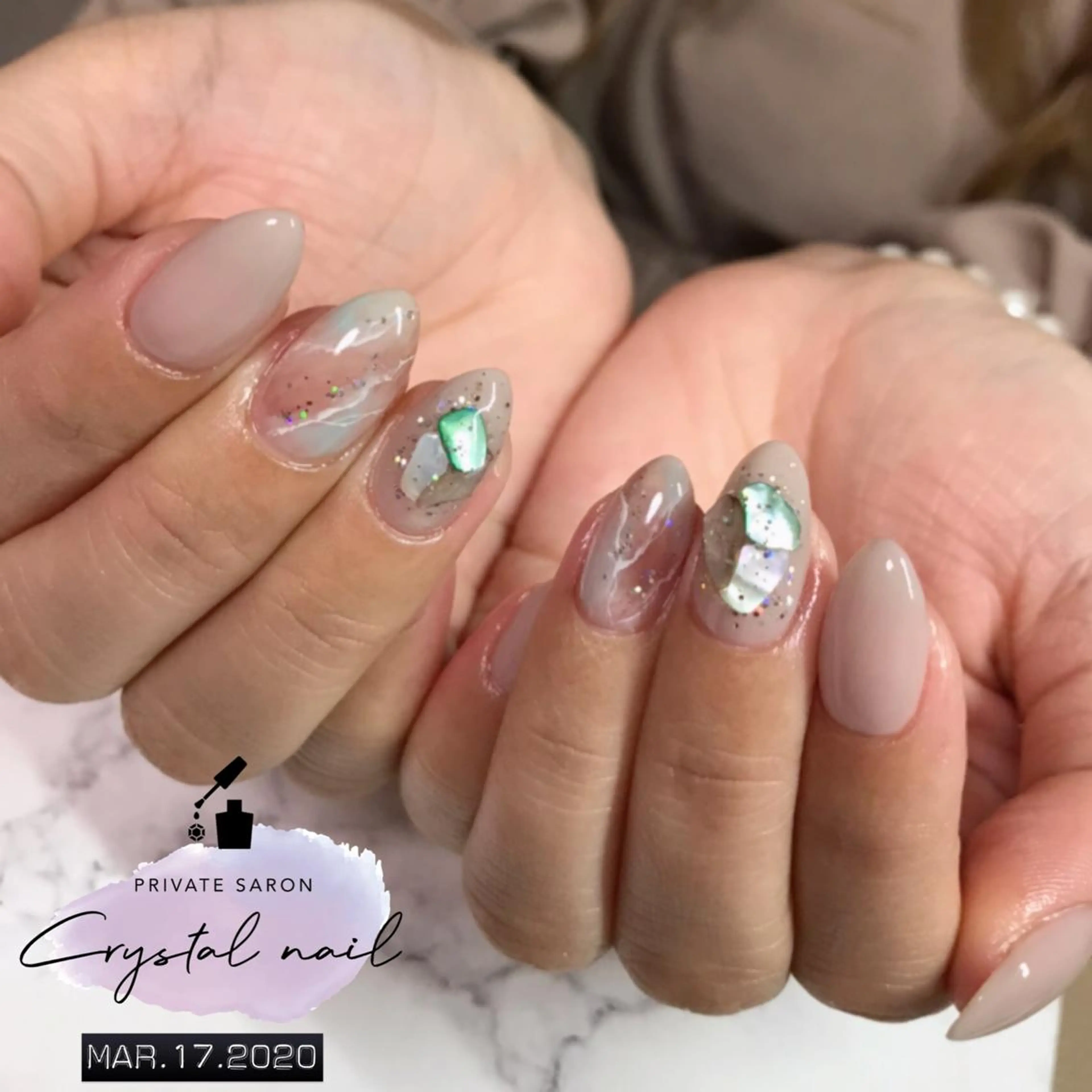 ネイル 大理石ネイル(マーブル) ハンドネイル SCENERY NAILのネイルデザイン