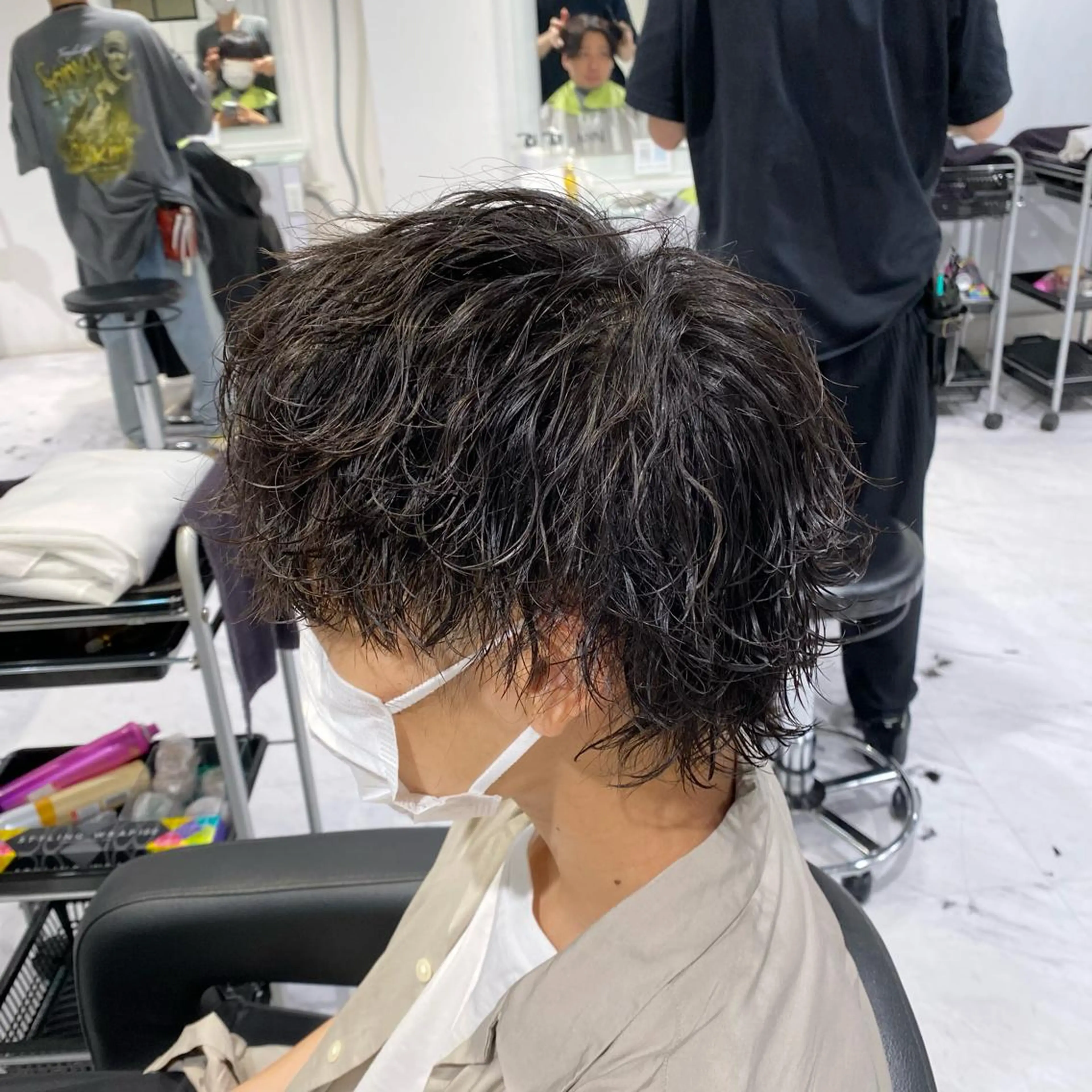 セミロング カラー パーマ ヘアアレンジ メンズ キッズ ネイル マツエク・マツパ アイブロウ ✂️メンズカット ひろき✂️のヘアスタイル