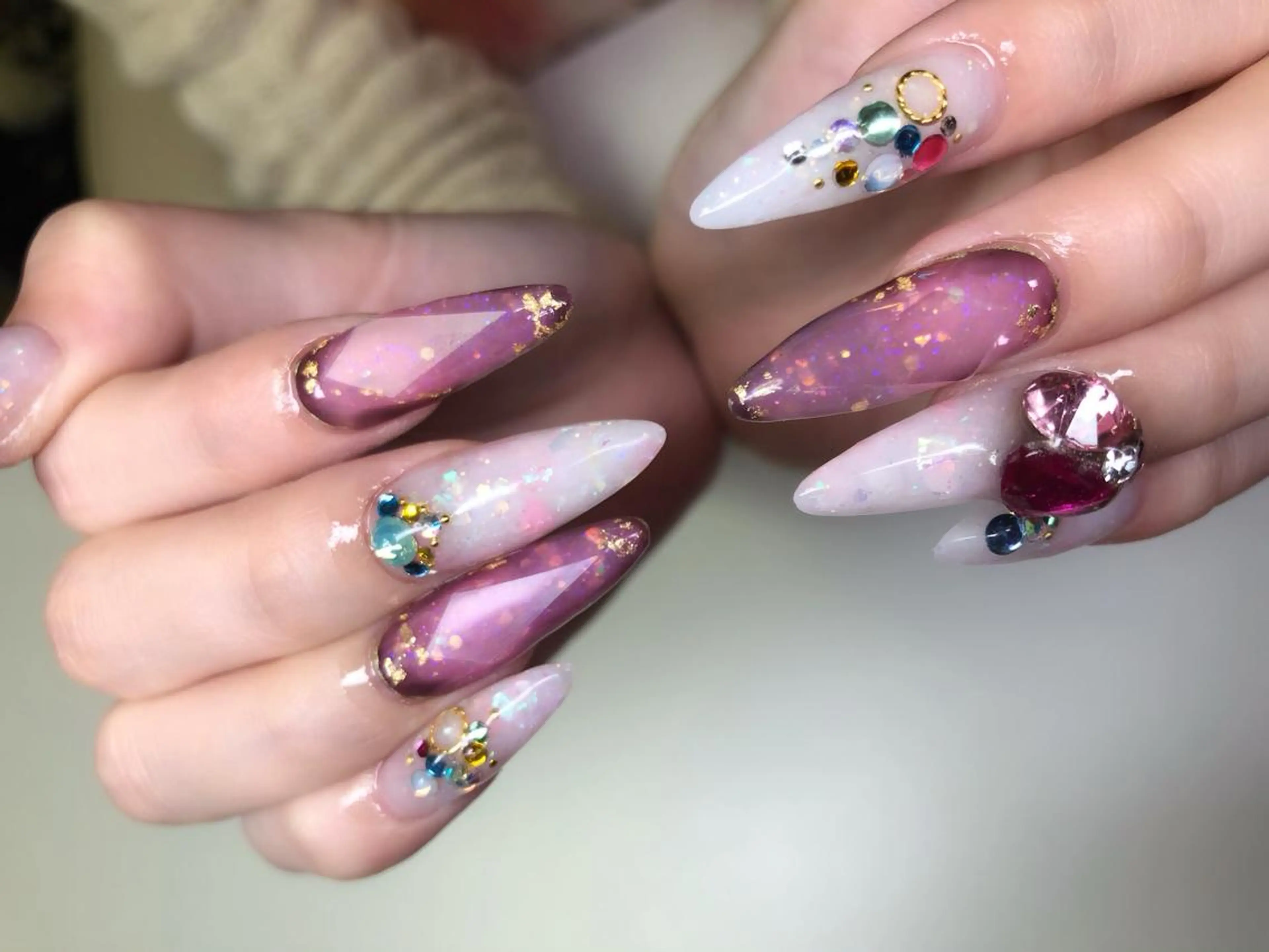 ネイル アートネイル 長さ出し ジェルネイル ロングネイル マットネイル Nail Salon espritのネイルデザイン