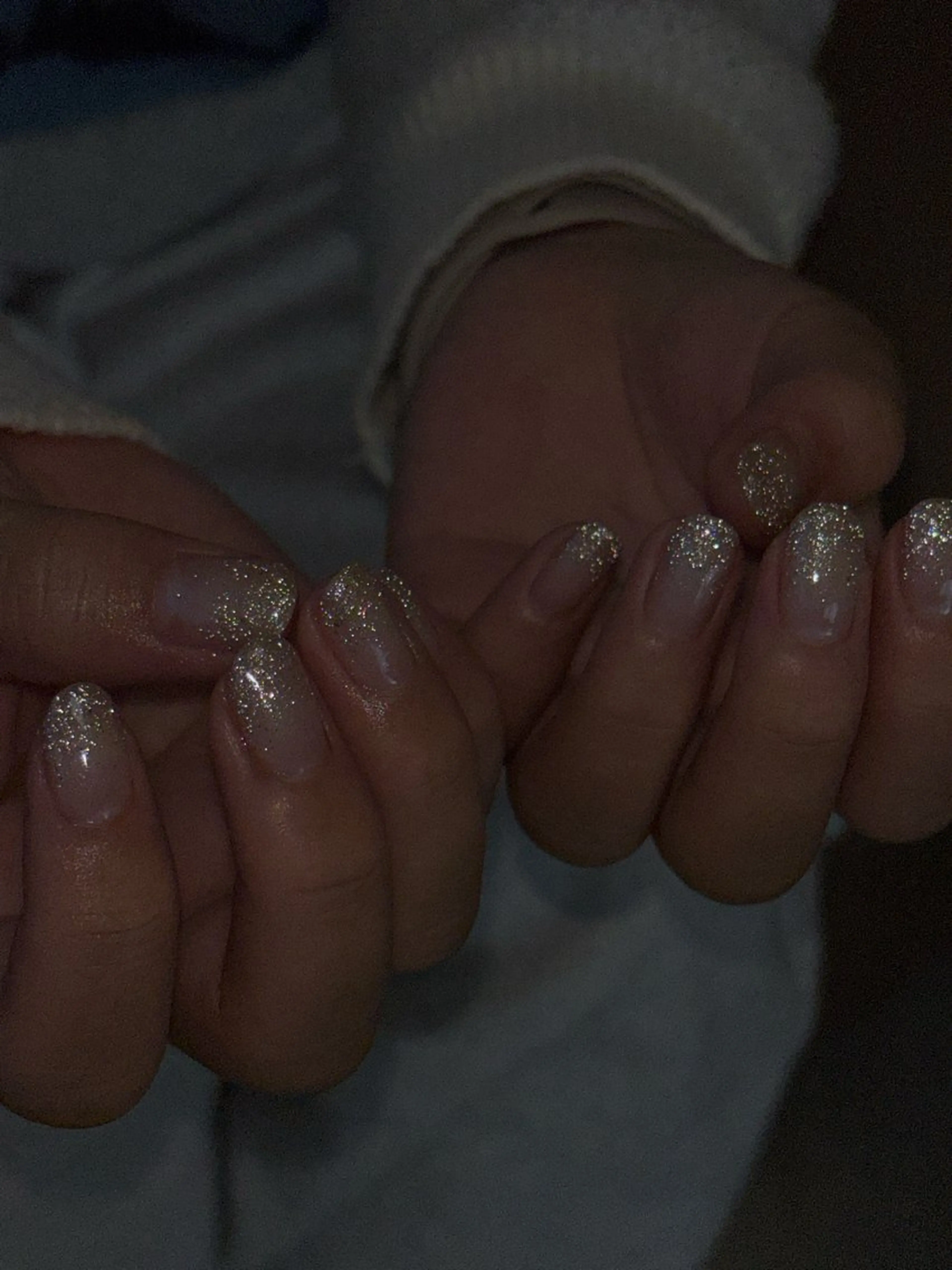 ネイル オーロラネイル フラッシュネイル ゴールド グラデーション キラキラネイル ハンドネイル tamu nail 　金町のネイルデザイン