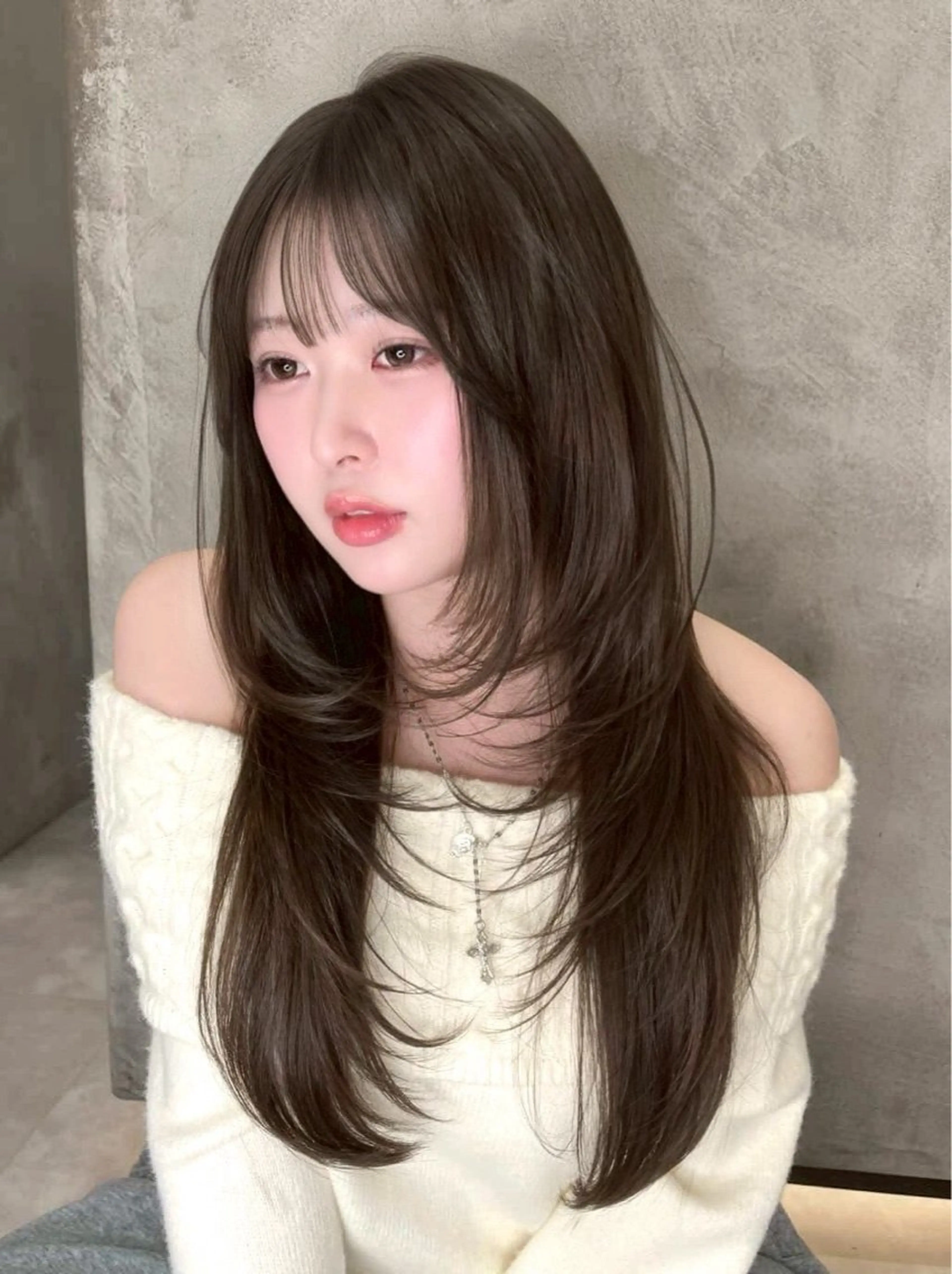 【迷ったらこれ✨】ブリーチなし透明感カラー➕トリートメント🫧ロング料金なし🍓の写真