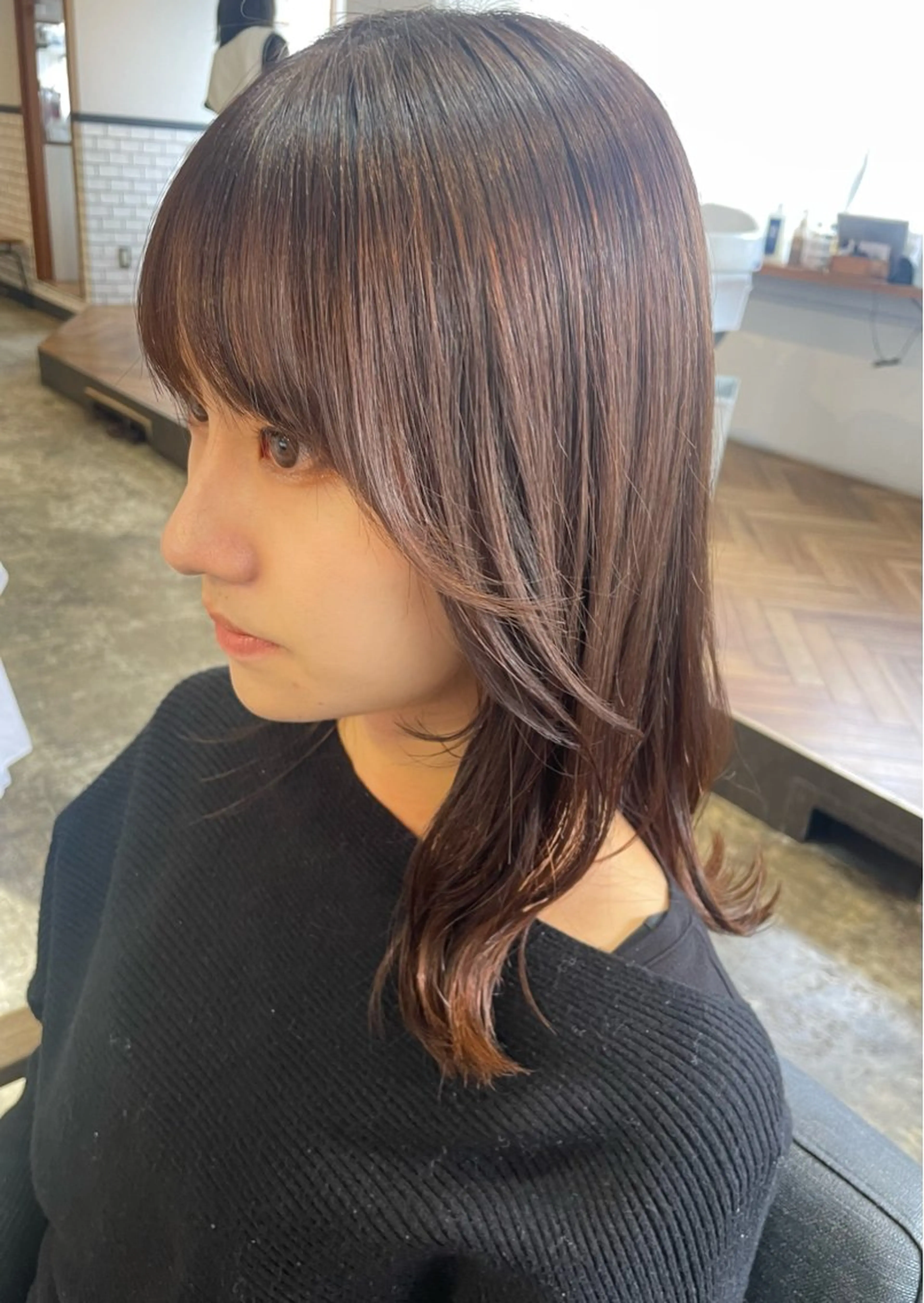 セミロング 韓国レイヤー/ショー ト/nodokaのヘアスタイル