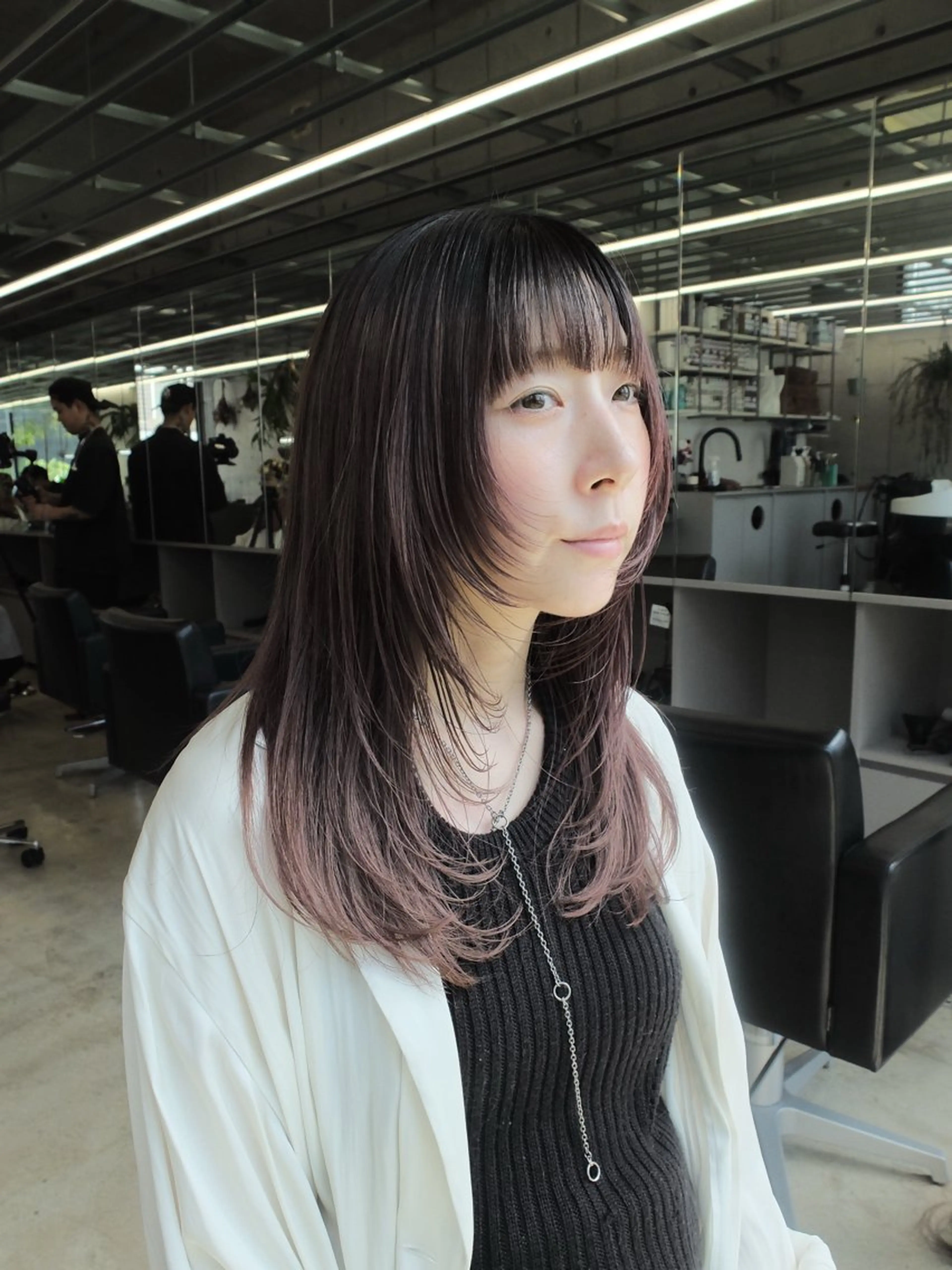 セミロング カラー カット ヘアカラー ダブルカラー/ ケアブリーチ/クニトのヘアスタイル