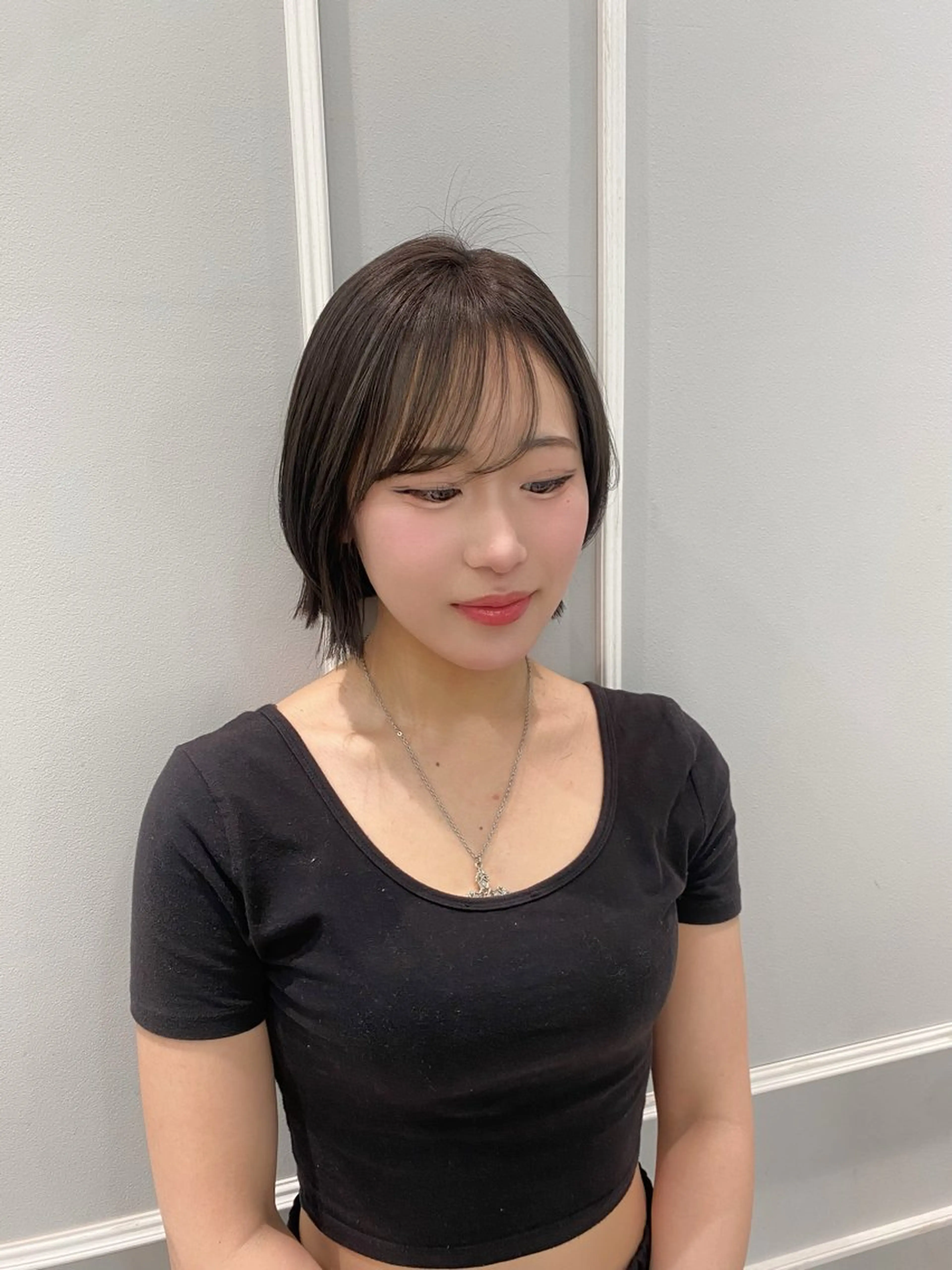 ショート ボブレイヤー ボブ レイヤーカット カット ヘアカラー トリートメント 韓国ヘア🍒渡辺 咲🍒のヘアスタイル