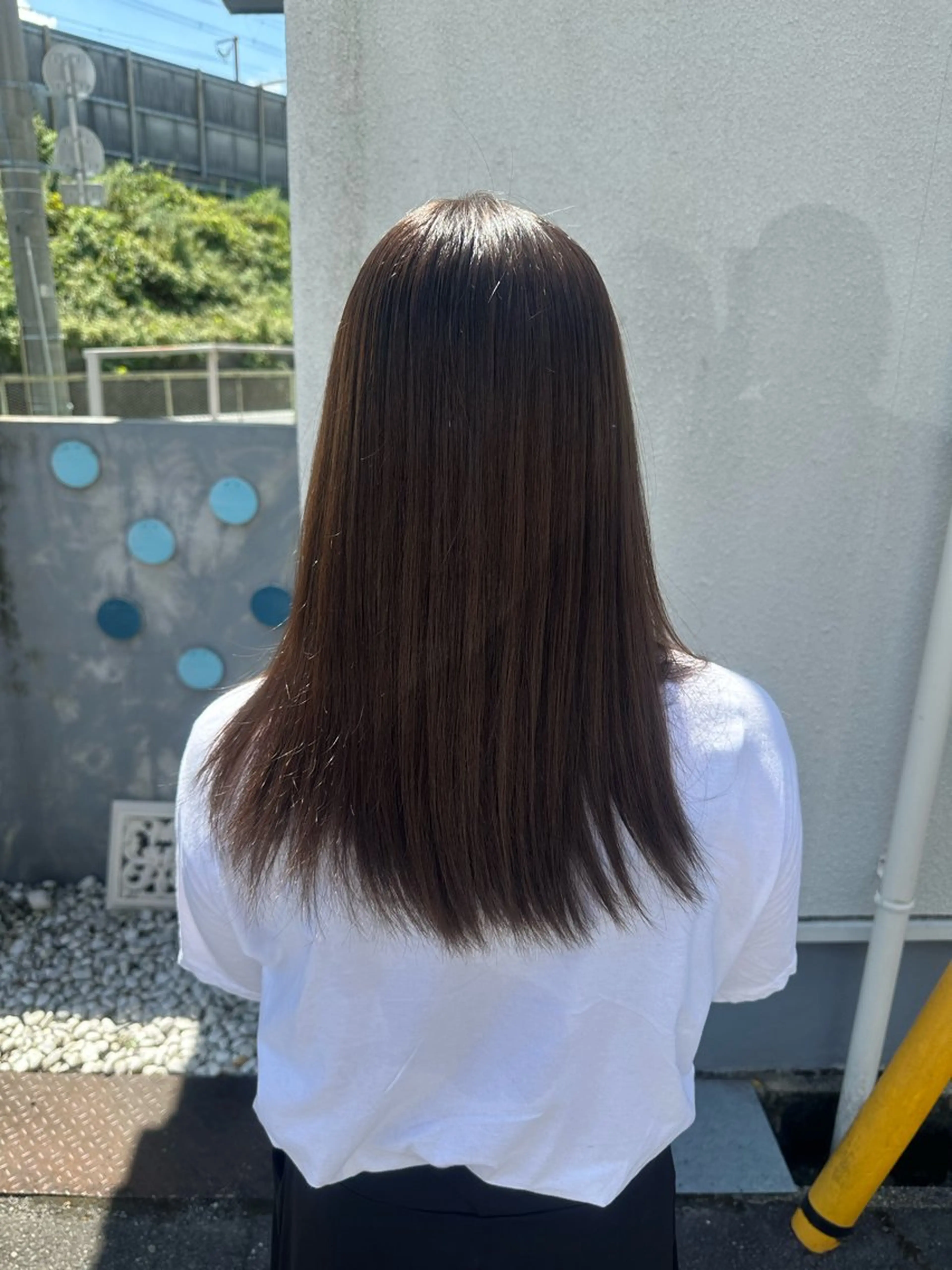 ミディアム カラー グレージュ ヘアカラー 安達 望のヘアスタイル