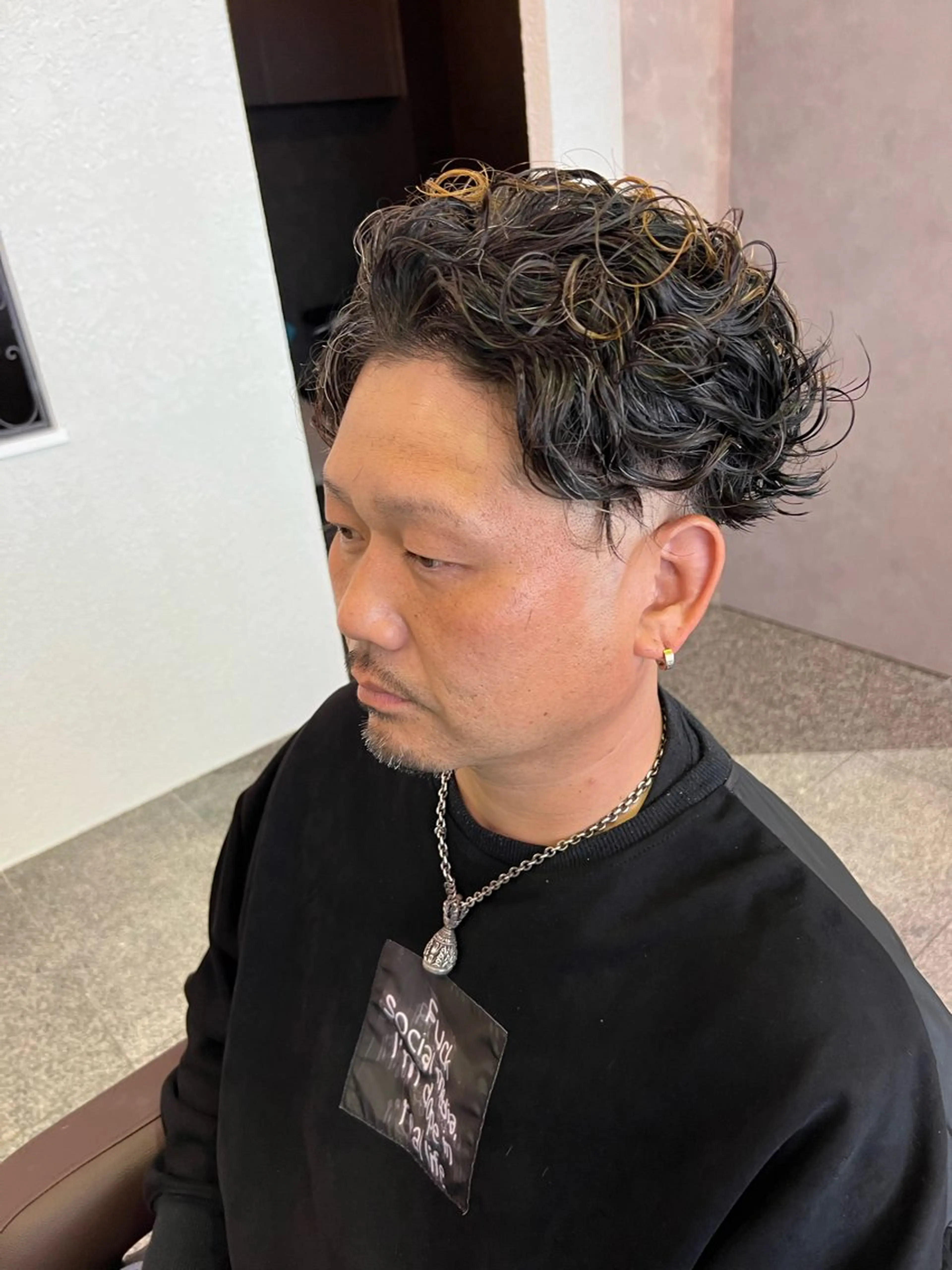ショート パーマ メンズ カット パーマ トリートメント Oops旧TABOO 早野太郎のヘアスタイル