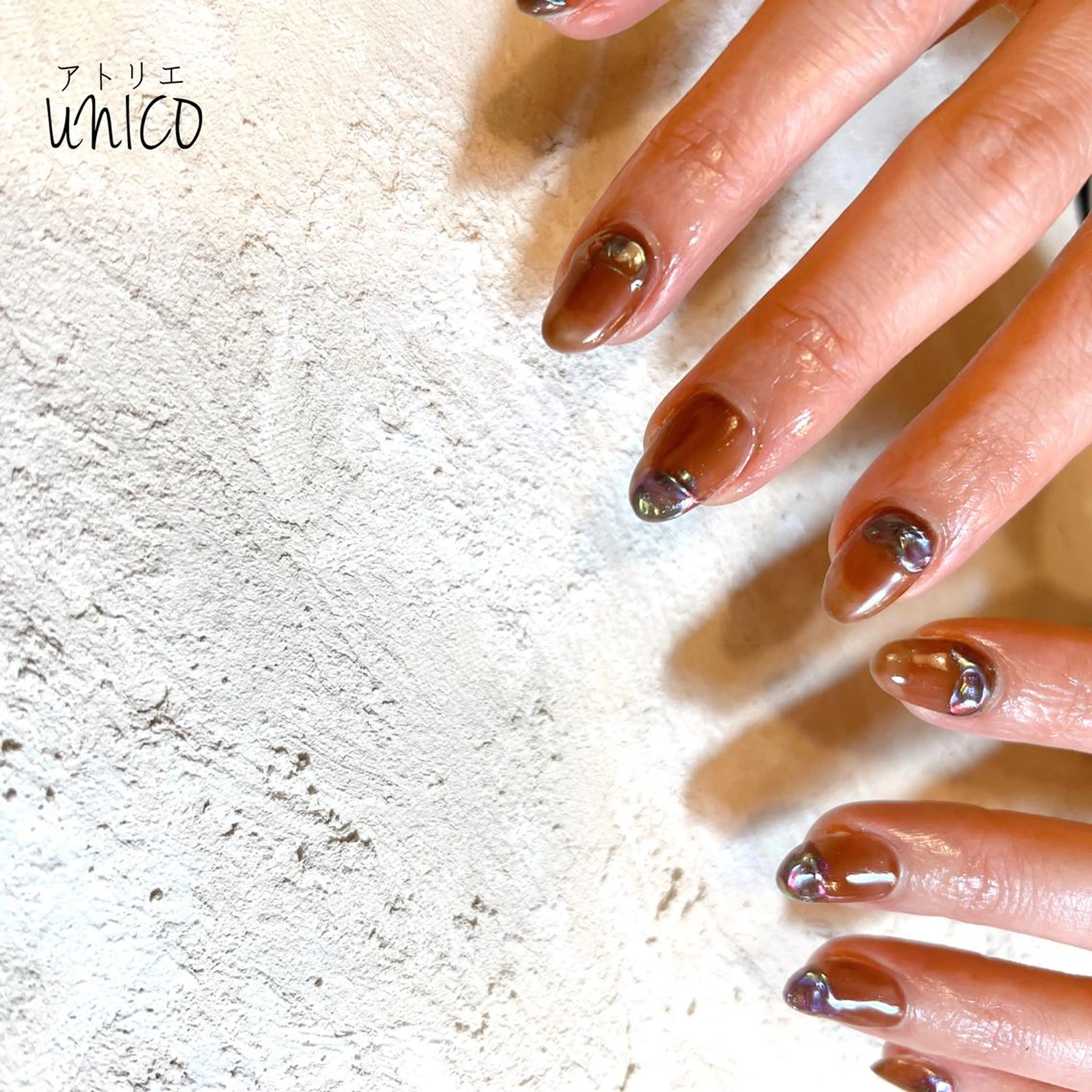 時短！🌟【オフ込】🟠2色で完全おまかせ／シンプルニュアンスネイル🌿※オフ無しの場合メッセージ下さいの写真