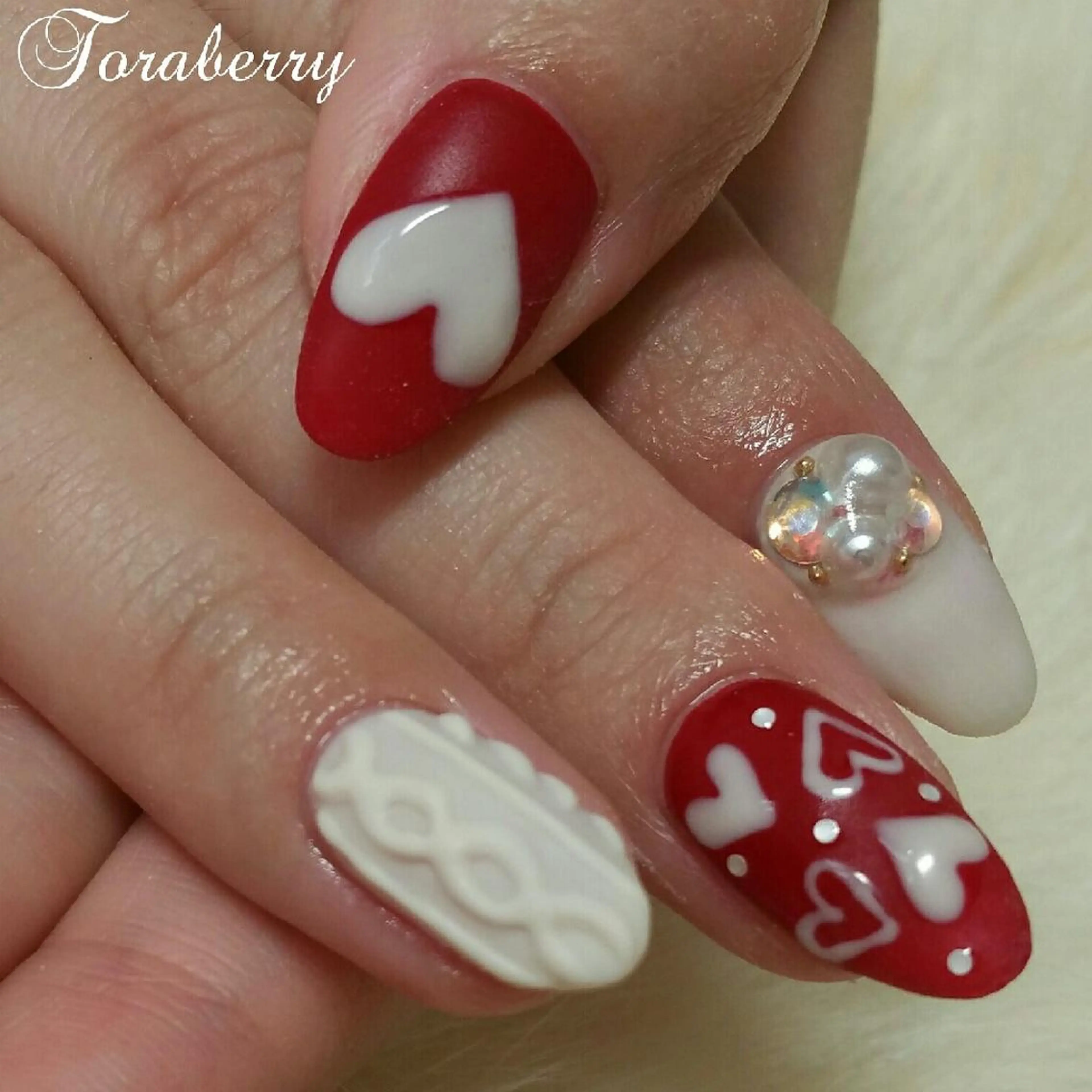 ネイル バレンタイン ハンドネイル ネイリスト なつみのネイルデザイン